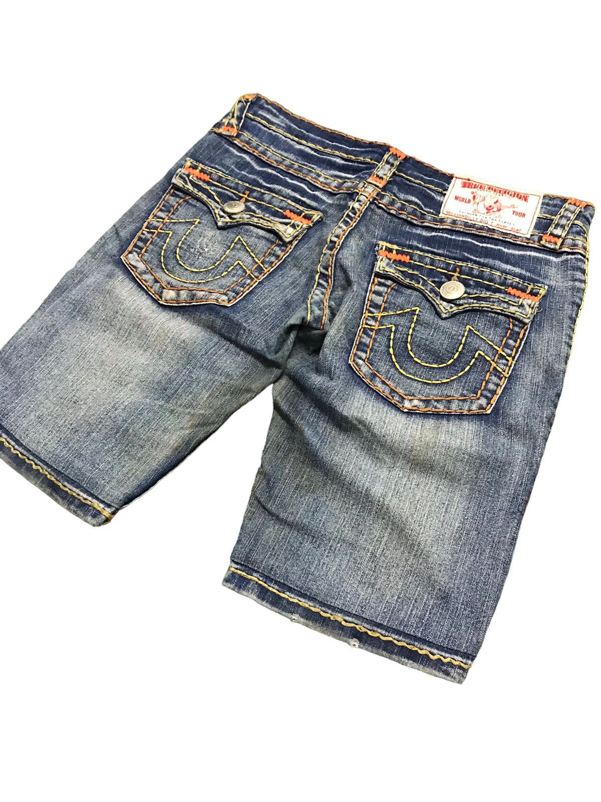 image of True Religion Billy Big T Short Denim Jeans in Indigo, Men's (Size 32)