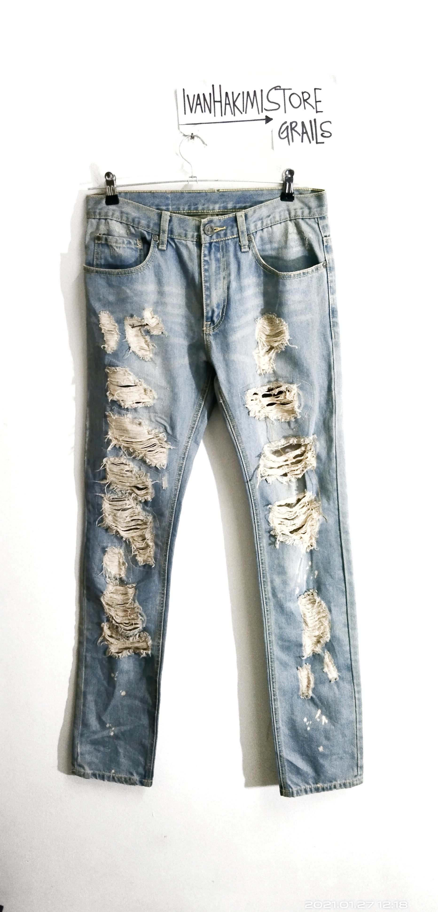 Seditionaries DISTRESSED RIPED PLAYME JEANS INSPIRED FOG Size US 30 / EU 46 - 1 Thumbnail