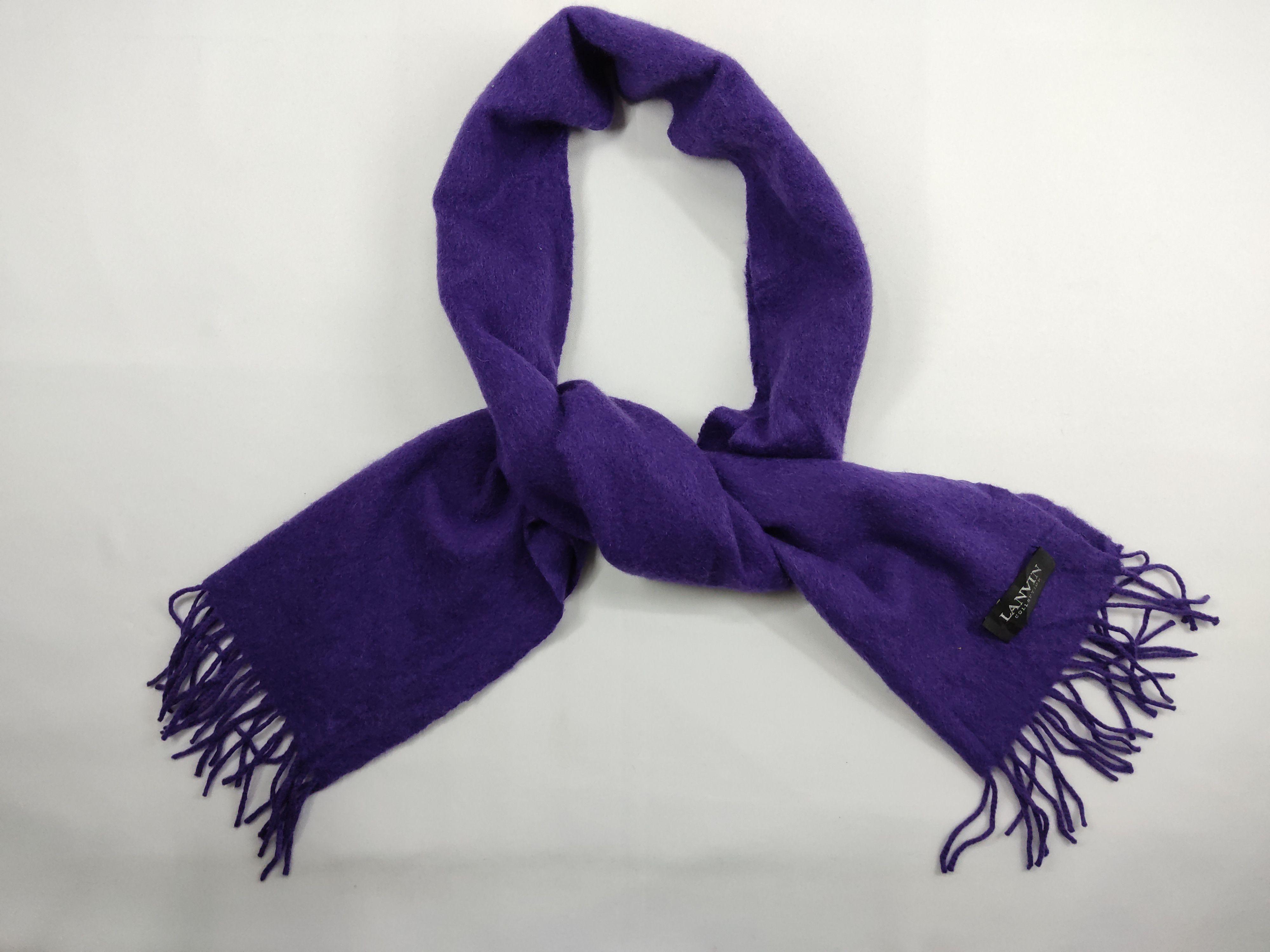 Lanvin Collection Scarf Muffler Blue Plain Neck Winter Wear