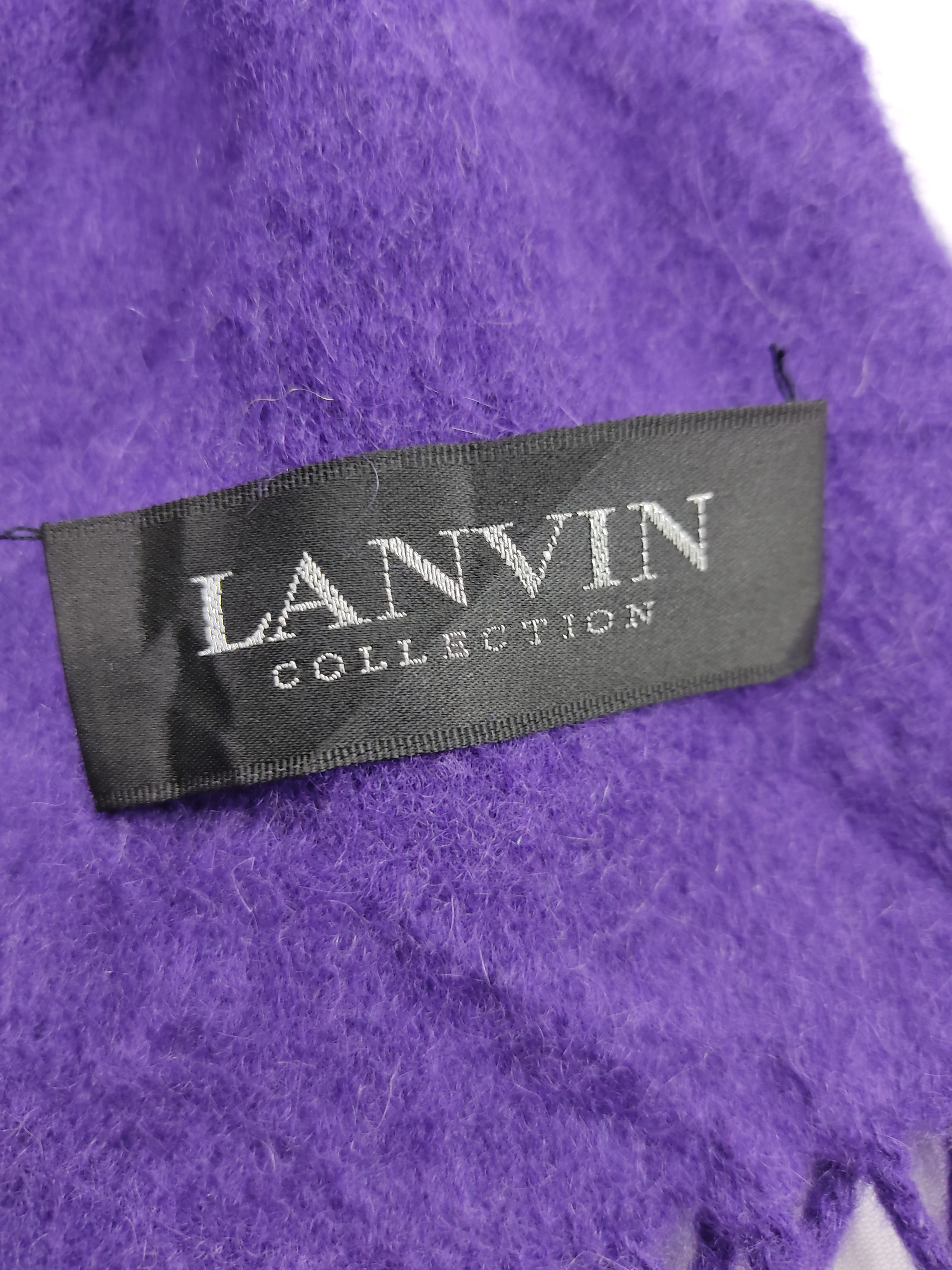 Designer Lanvin Collection Scarf Muffler Blue Plain Neck Winter Wear Size ONE SIZE - 3 Thumbnail