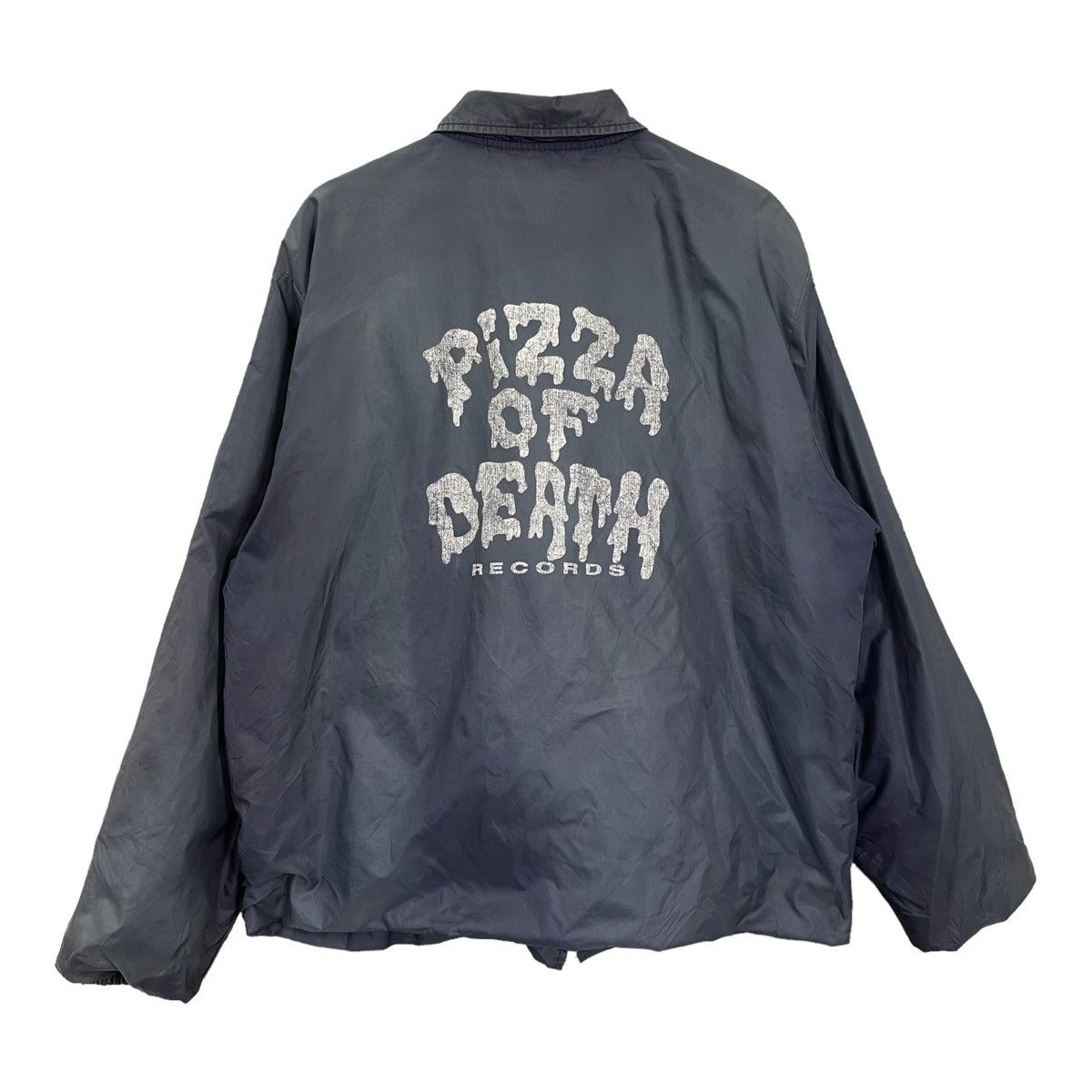 image of Band Tees VTG 90's Pizza Of Death Records Husking Bee Light Jacket in Washed Navy, Men's (Size Larg