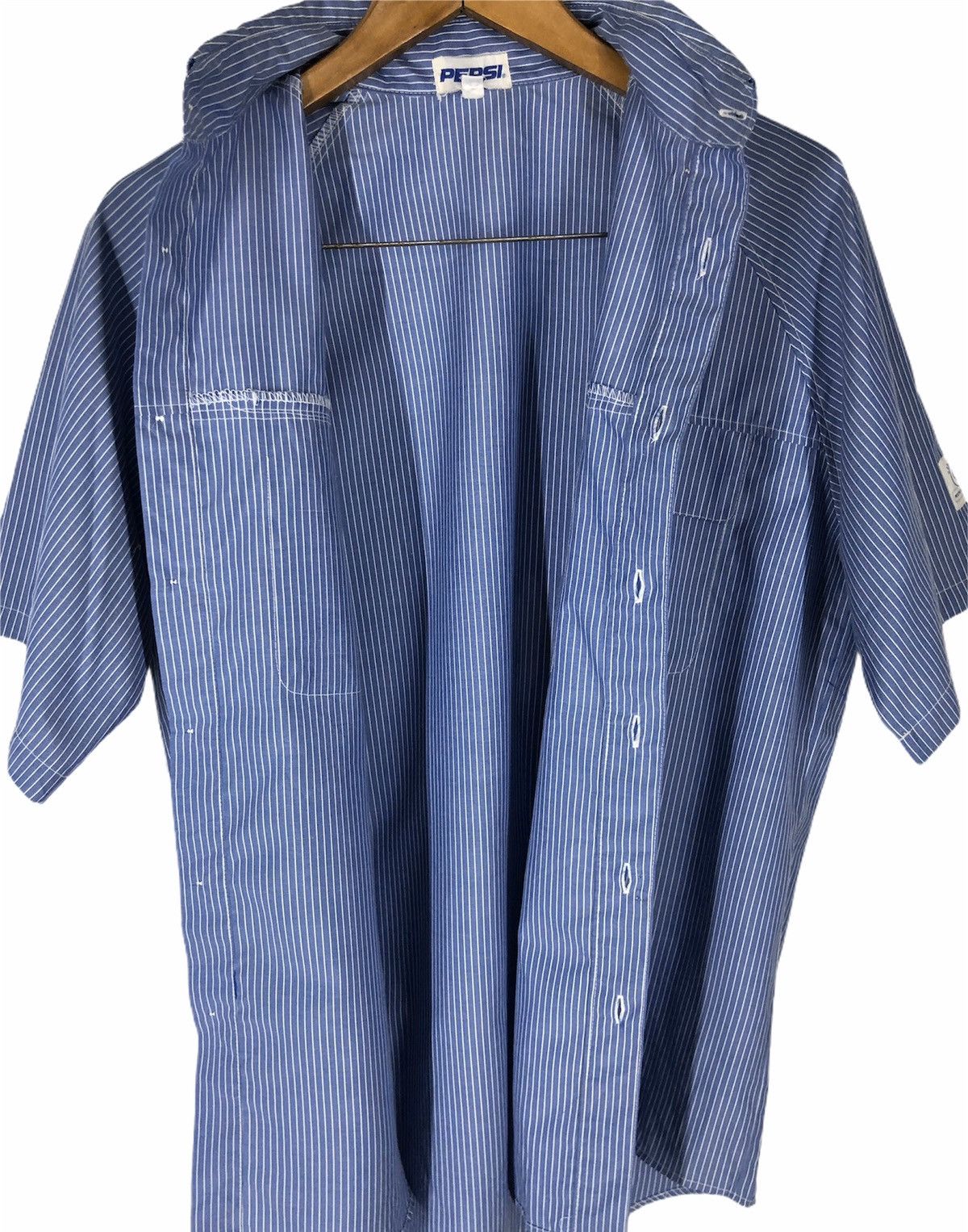 Pepsi × Vintage Vintage Pepsi Button Up Striped Shirt Size US L / EU 52-54 / 3 - 3 Thumbnail