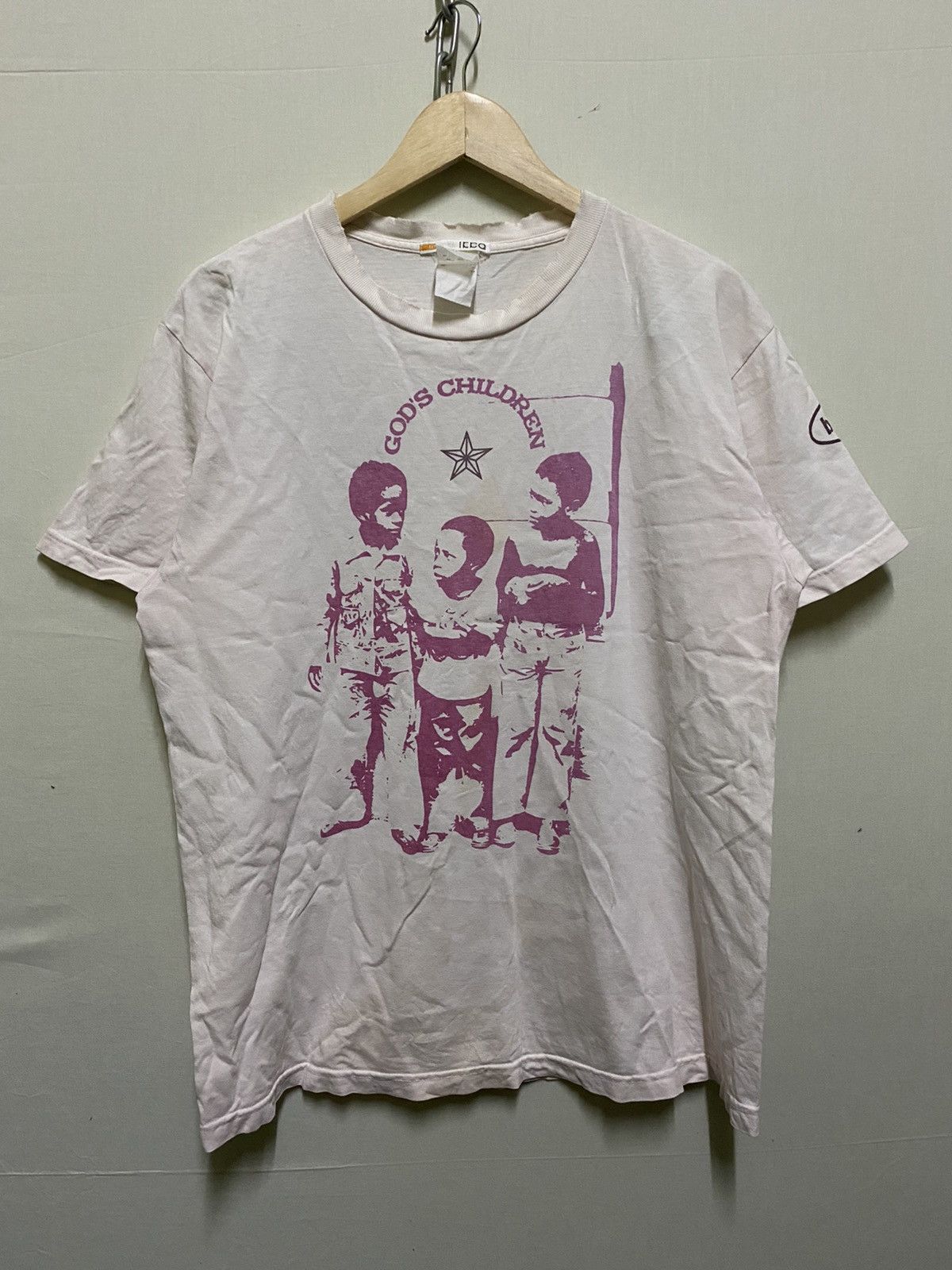 image of Ikka God Children Graphic Distressed in White, Men's (Size XL)
