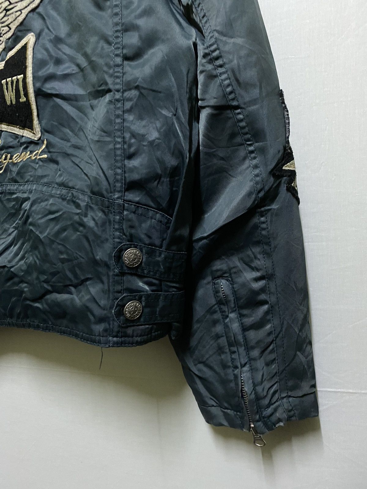 Harley Davidson Biker Motorcycle Faded Bomber Jacket Size US L / EU 52-54 / 3 - 15 Thumbnail