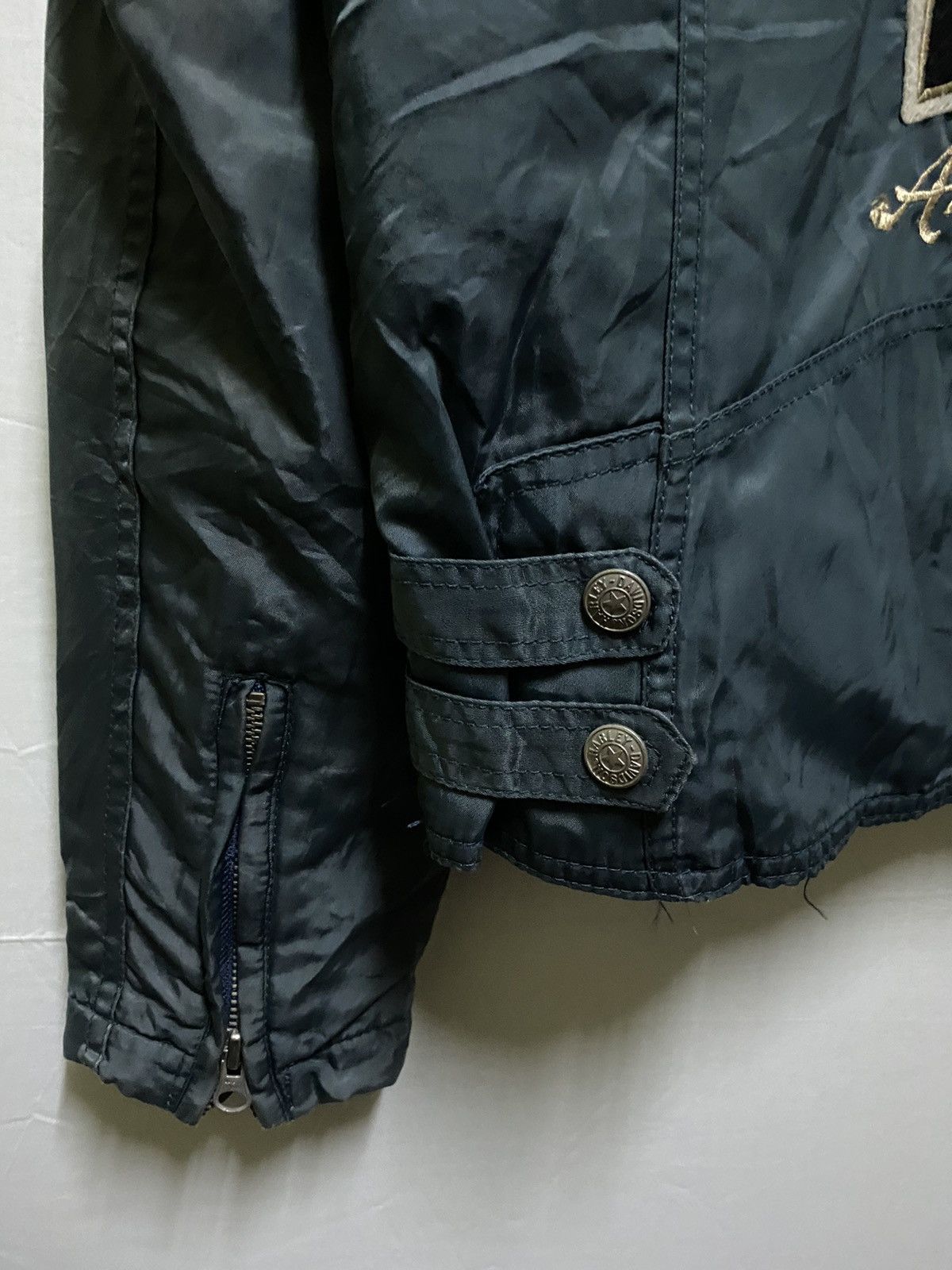 Harley Davidson Biker Motorcycle Faded Bomber Jacket Size US L / EU 52-54 / 3 - 14 Thumbnail