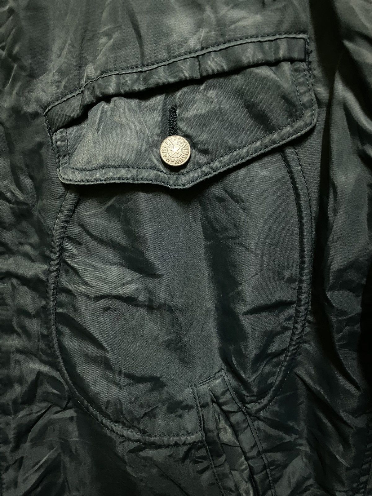 Harley Davidson Biker Motorcycle Faded Bomber Jacket Size US L / EU 52-54 / 3 - 8 Thumbnail