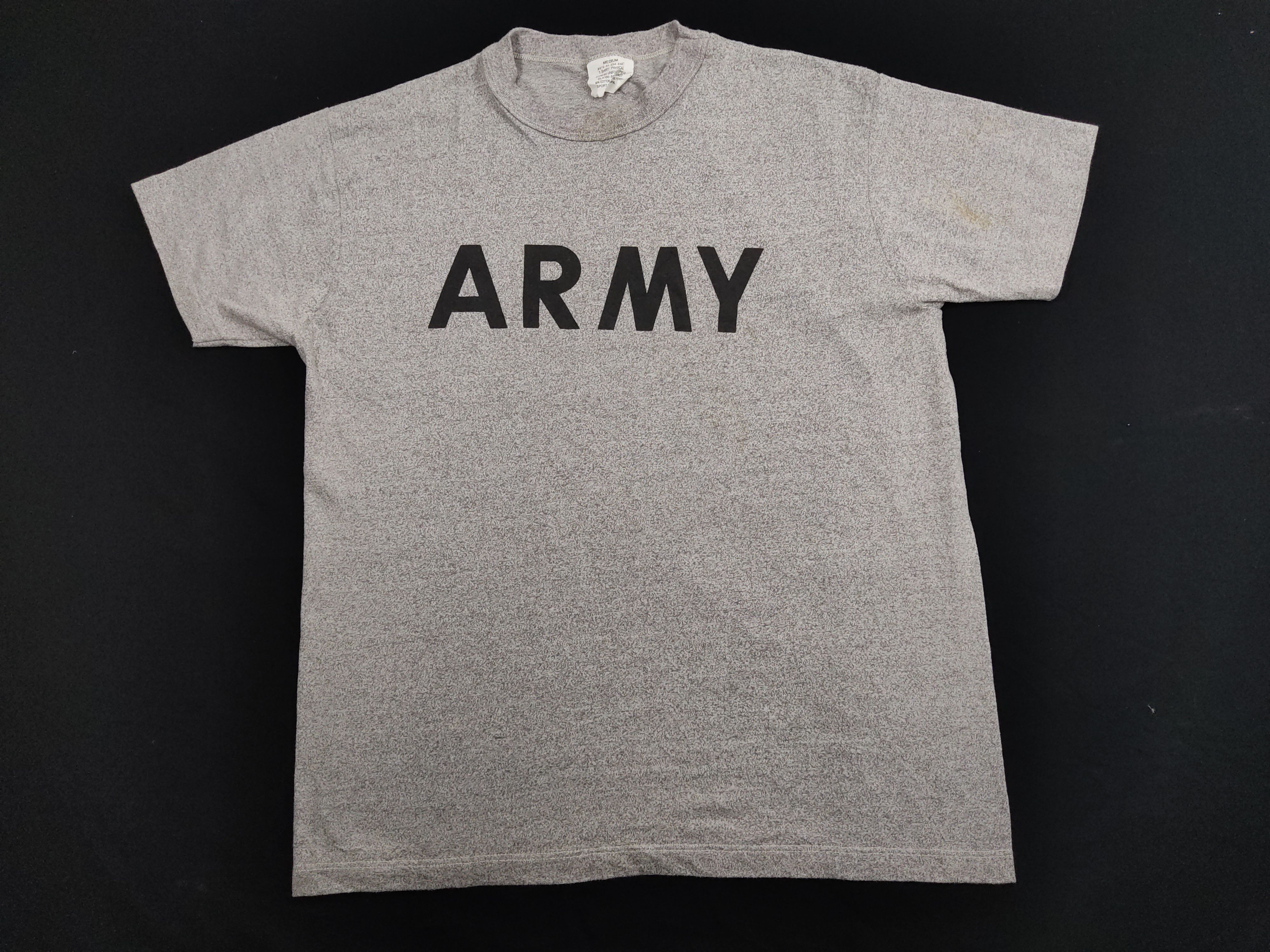 Other Army Vintage Gray Tee 50/50 Material Sportswear Training Size US L / EU 52-54 / 3 - 1 Thumbnail
