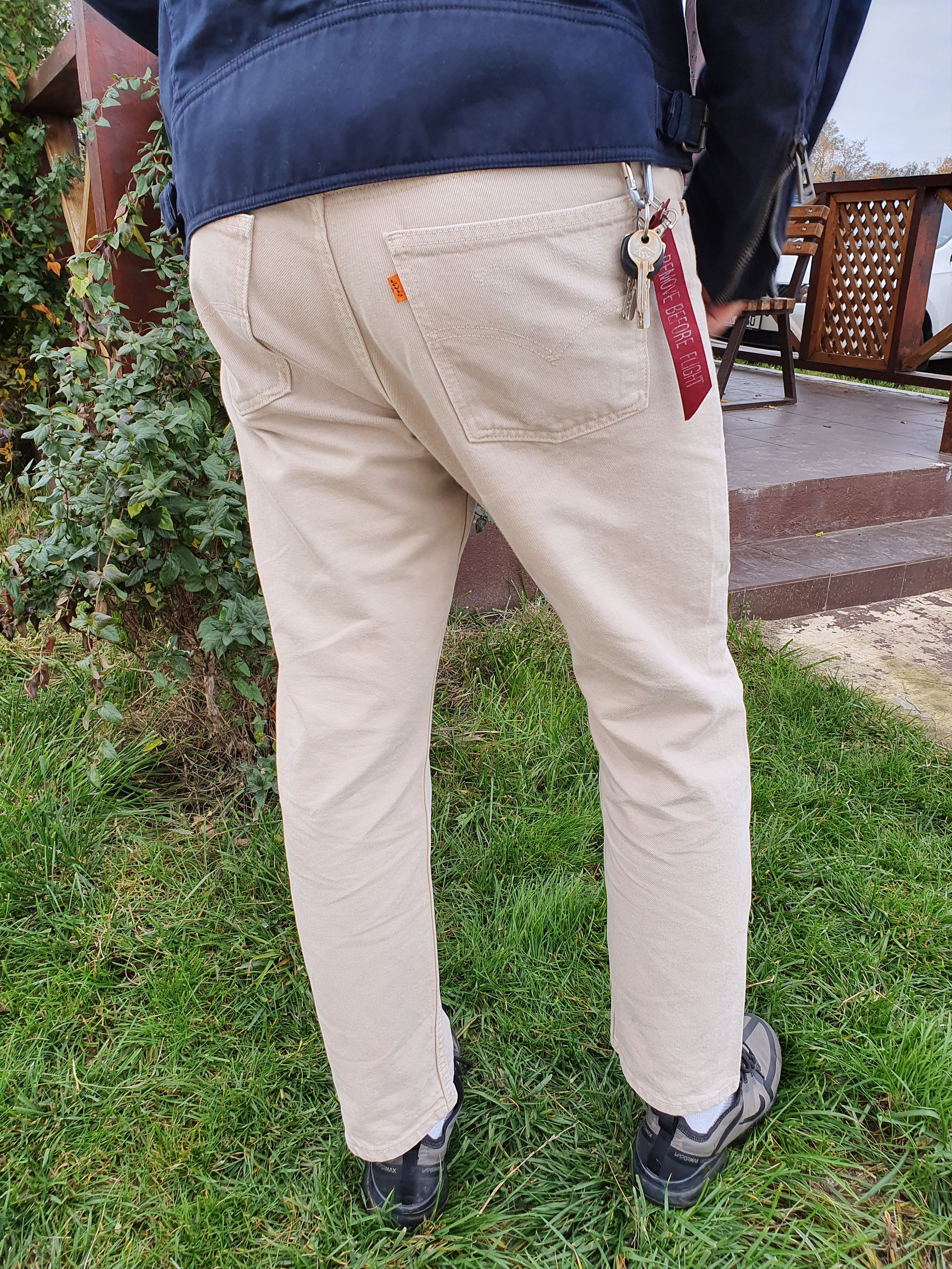 image of Levis x Made In USA 90's Vintage Levi's Orange Tab 615 02 Beige Denim Jeans in Sand, Men's (Size 33