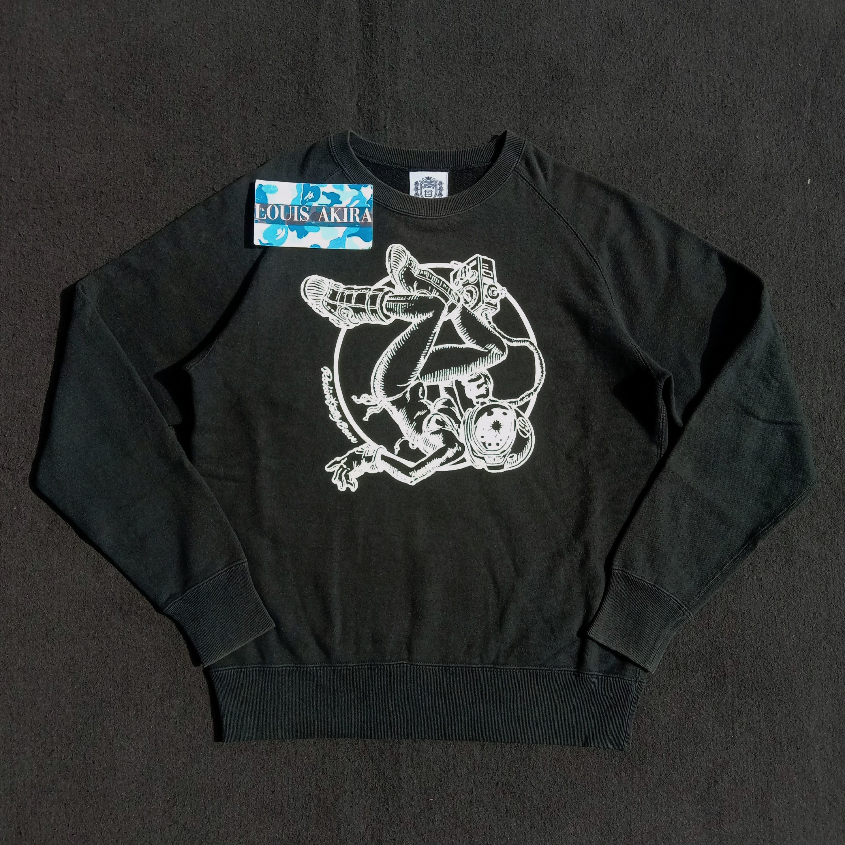 image of Bbc X Rockin Jelly Bean Crewneck (2008) in Black, Men's (Size Medium)