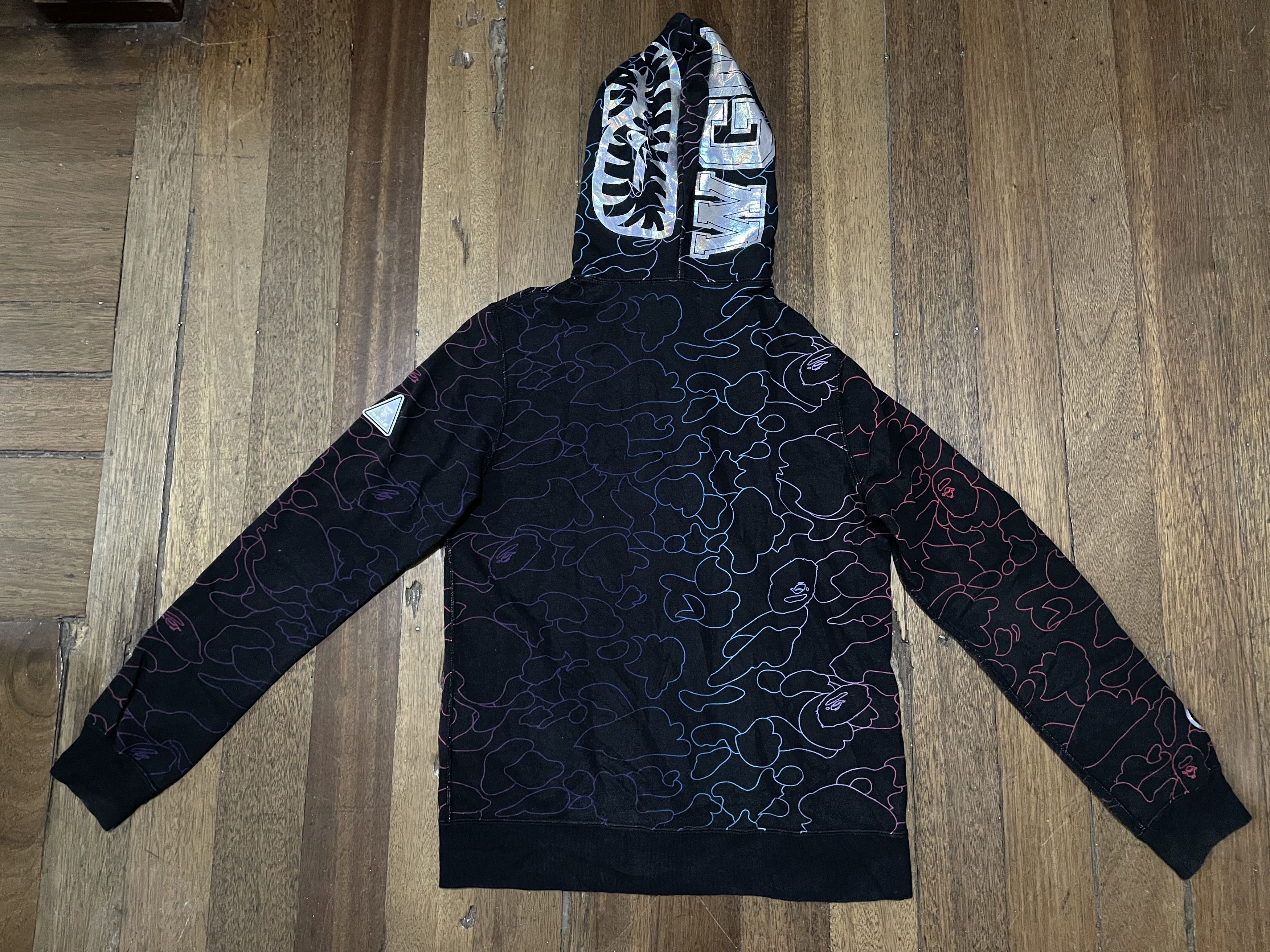 Bape A BATHING APE PENCIL NEON CAMO SHARK FULL ZIP Size S / US 4 / IT 40 - 2 Thumbnail