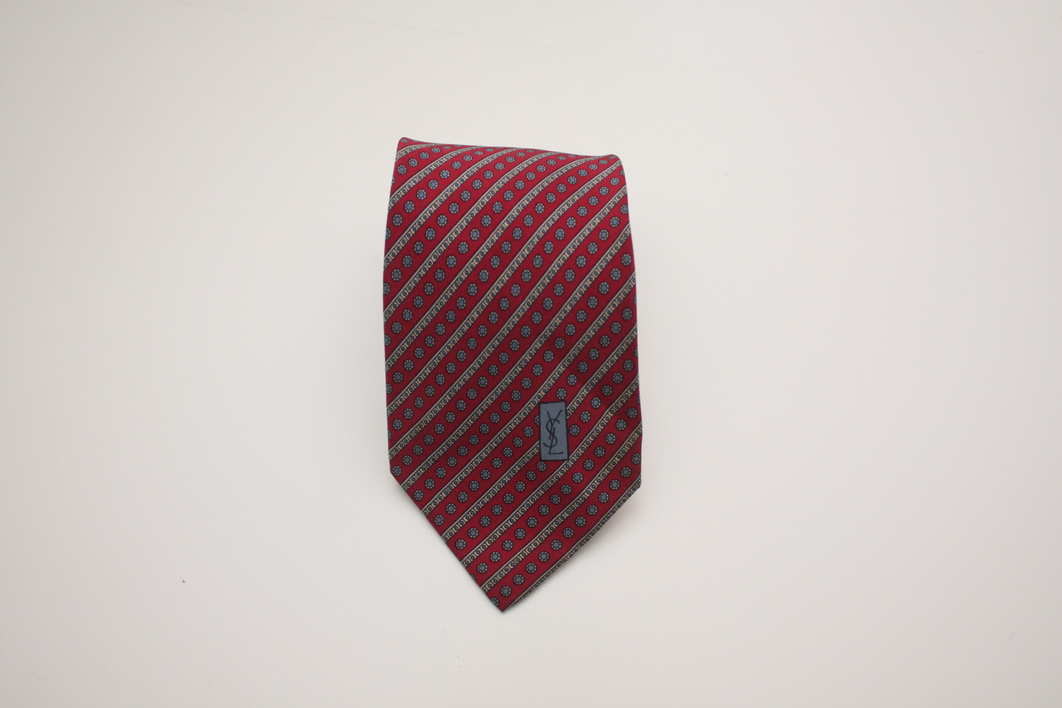 Yves Saint Laurent Yves Saint Laurent Red Vintage Silk Tie Size ONE SIZE - 4 Thumbnail