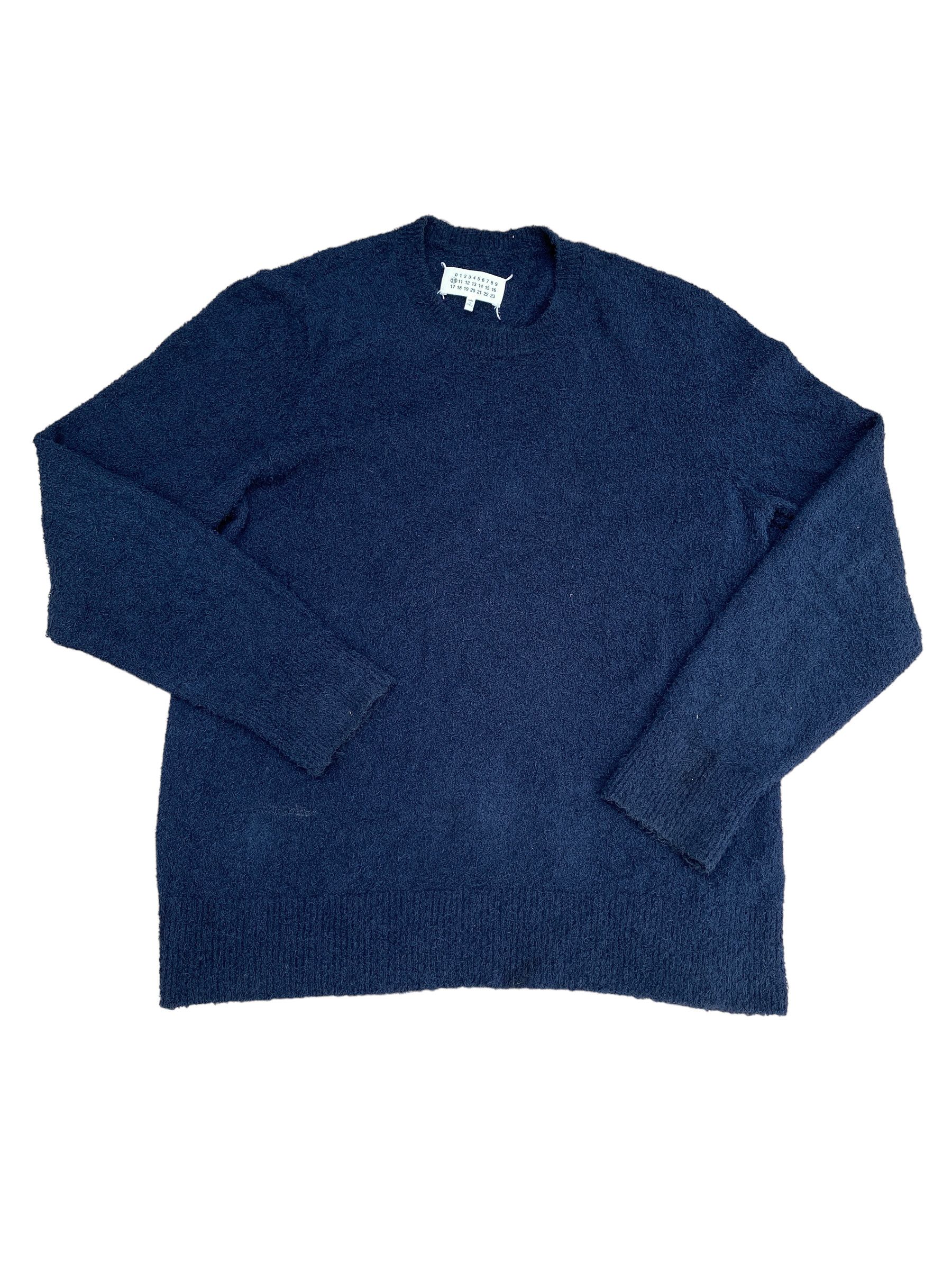 image of Maison Margiela Navy Boucle Sweater, Men's (Size 2XL)