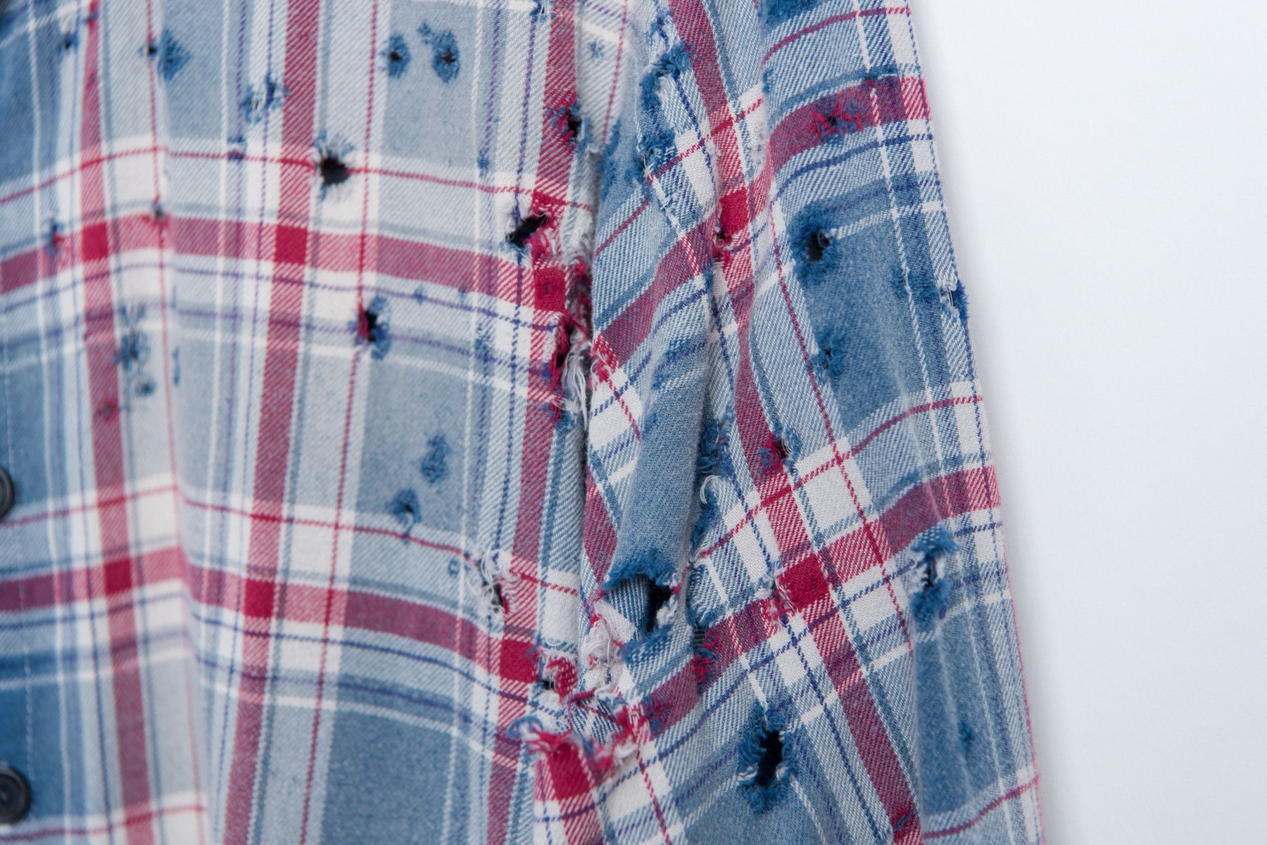 Greg Lauren Bleach Faded Destroyed Everest Flannel Studio Shirt Size US S / EU 44-46 / 1 - 4 Thumbnail