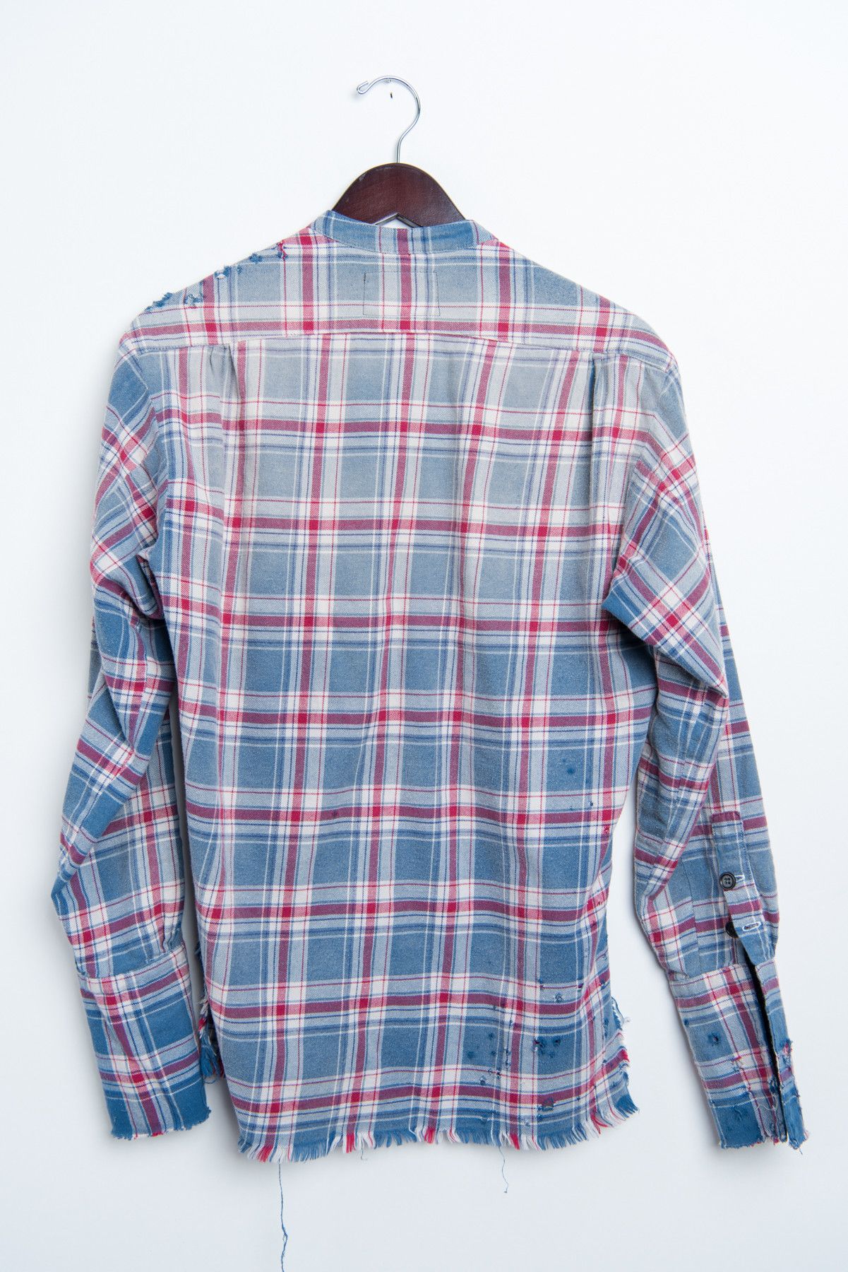Greg Lauren Bleach Faded Destroyed Everest Flannel Studio Shirt Size US S / EU 44-46 / 1 - 8 Thumbnail