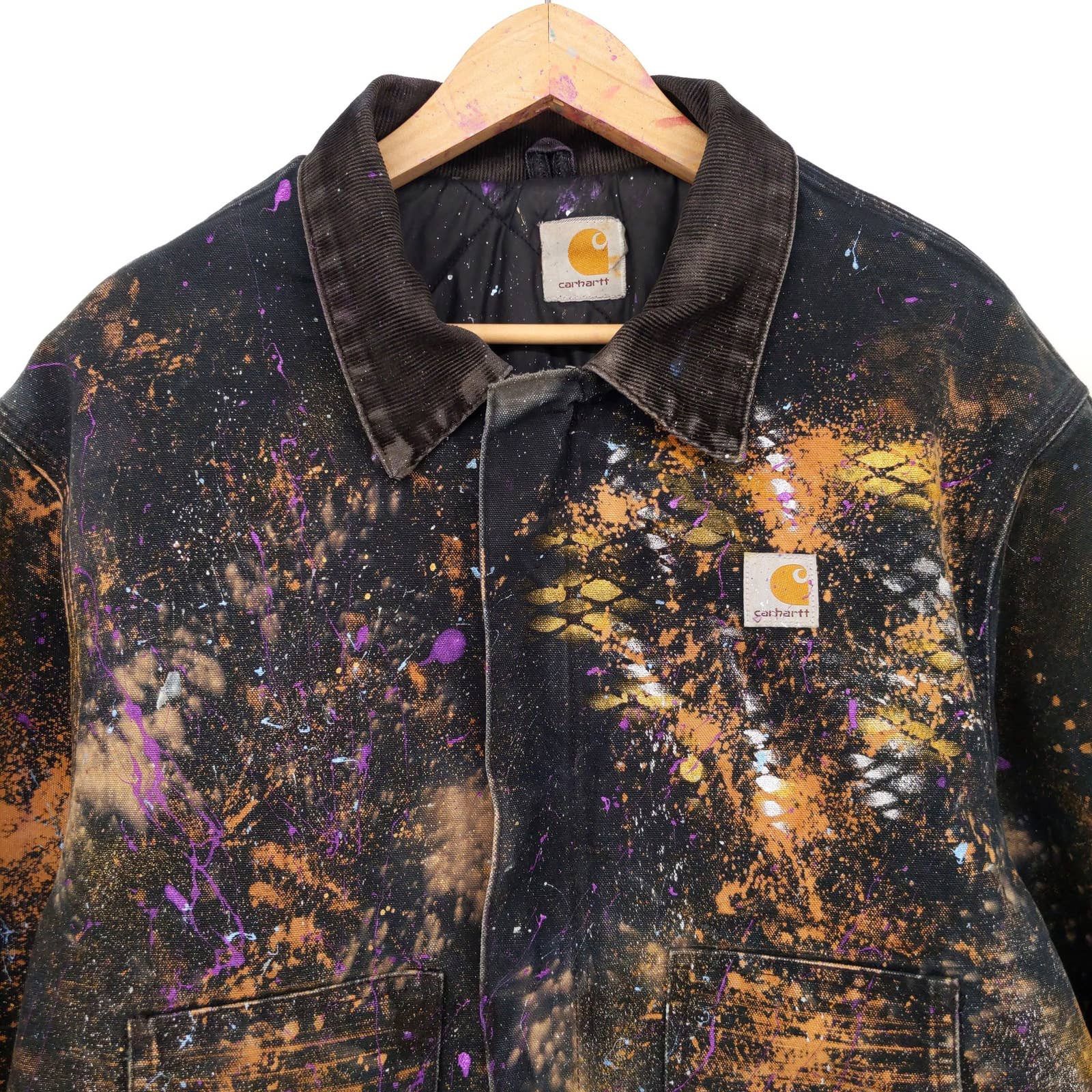 Carhartt × Vintage Vintage Carhartt Custom Painted Heart Jacket Corduroy Collar Size US XL / EU 56 / 4 - 3 Thumbnail