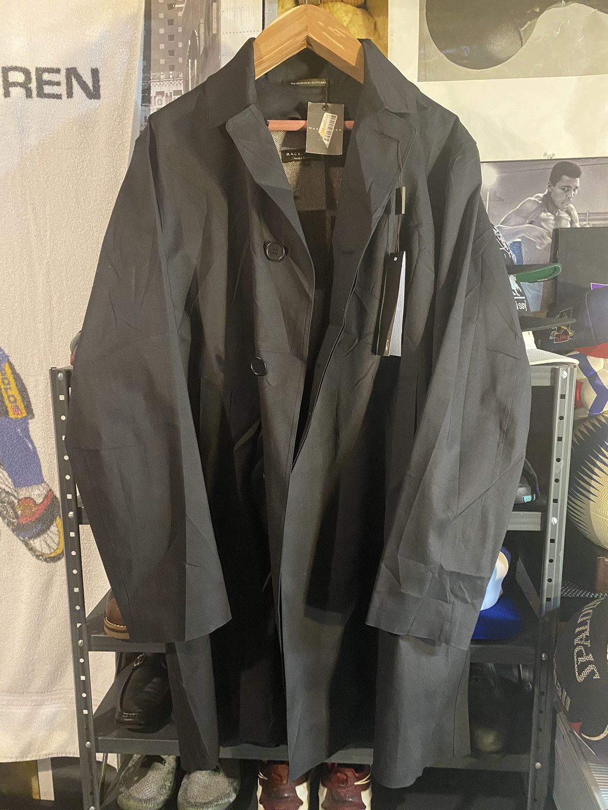 Image of Mackintosh NWT Duncan Nylon/wool Removable Liner Coat in Black, Men's (Size XL)