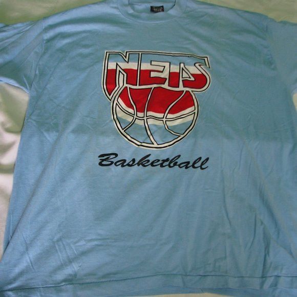Fruit Of The Loom Vintage New Jersey Nets Basketball T-Shirt Size US XL / EU 56 / 4 - 1 Thumbnail