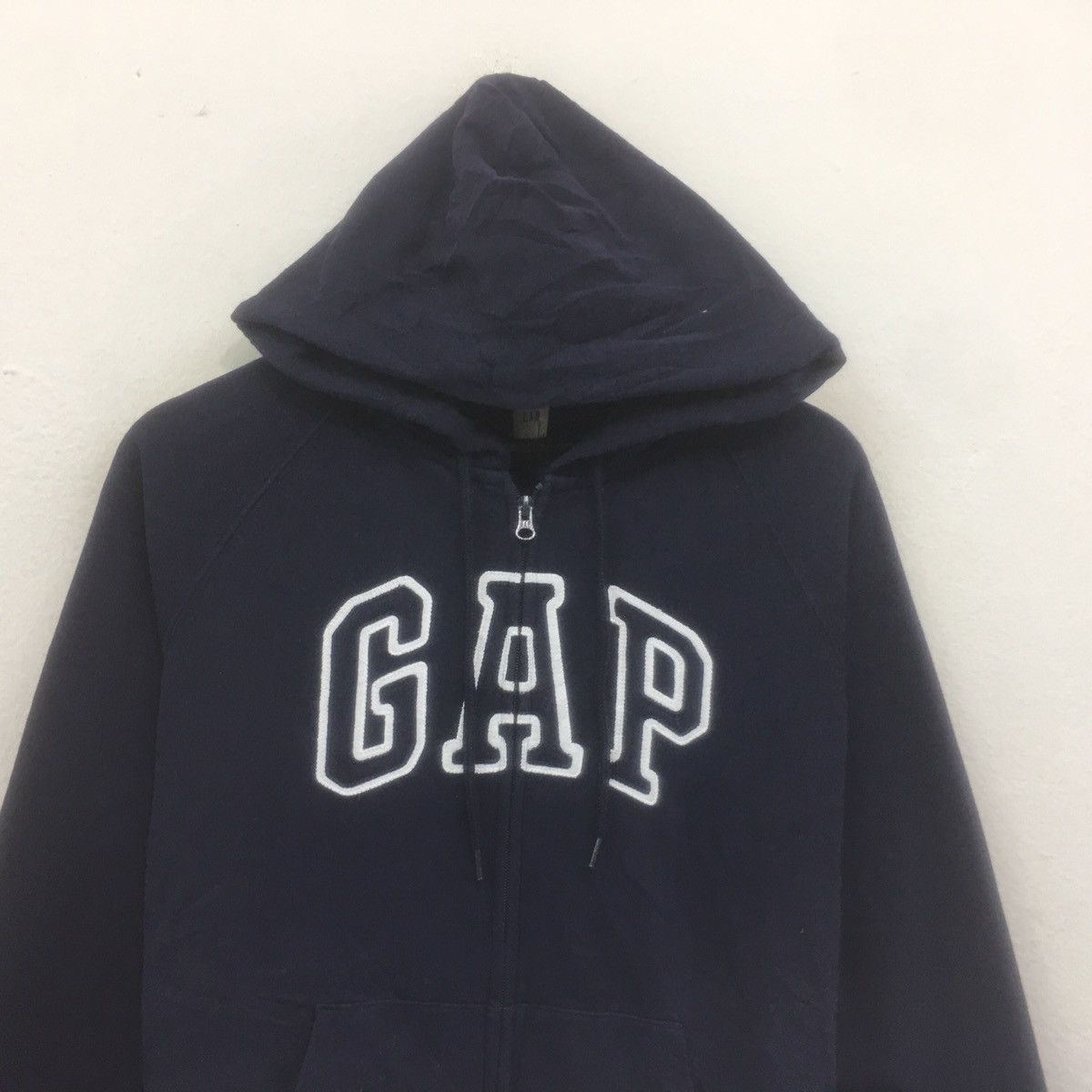 Gap × Vintage Vintage GAP Fullzip Sweater Hoodie Biglogo Emboidery Size US S / EU 44-46 / 1 - 2 Thumbnail