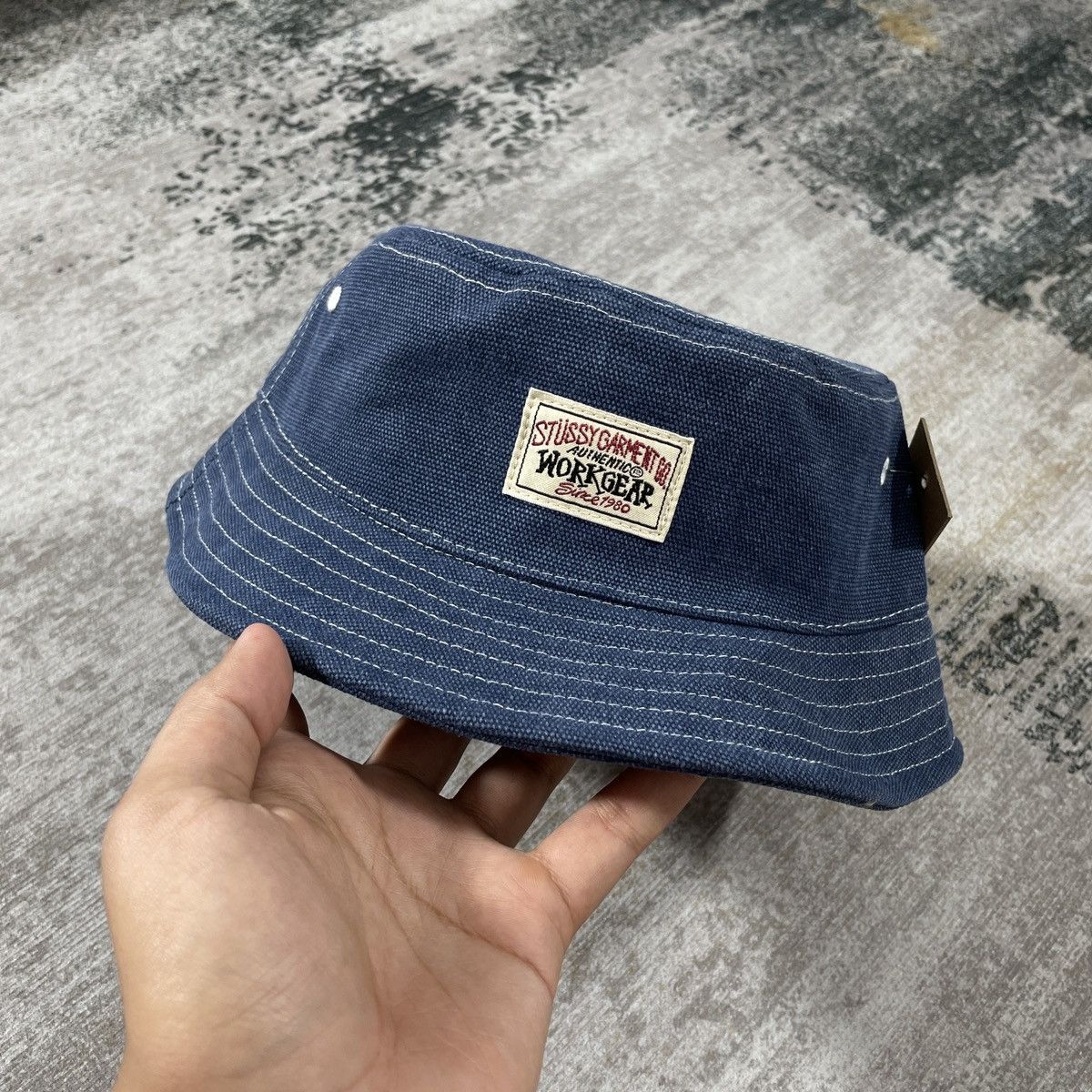 Stussy STUSSY WORKGEAR CANVAS BUCKET HAT - NAVY Size ONE SIZE - 1 Thumbnail