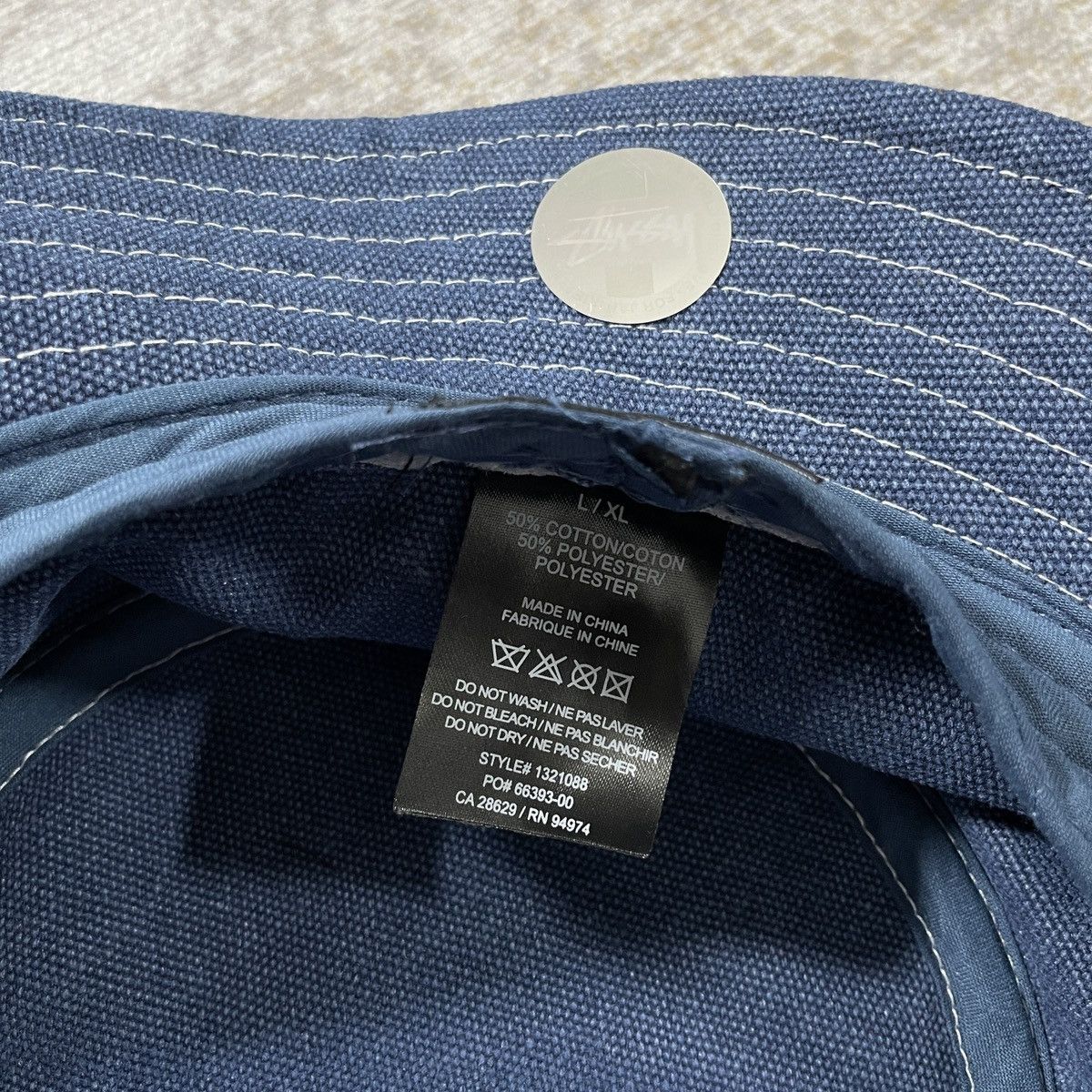 Stussy STUSSY WORKGEAR CANVAS BUCKET HAT - NAVY Size ONE SIZE - 7 Thumbnail