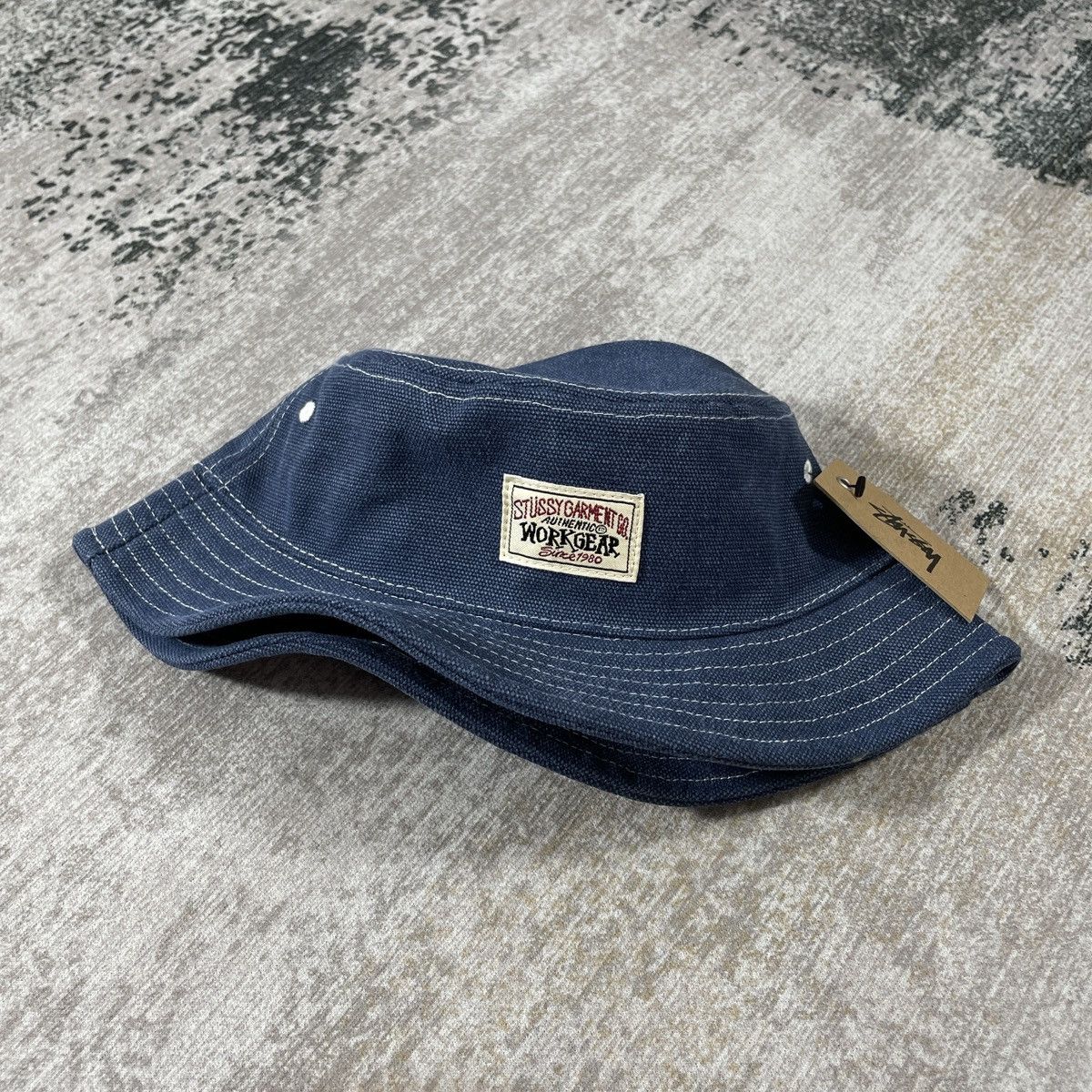 Stussy STUSSY WORKGEAR CANVAS BUCKET HAT - NAVY Size ONE SIZE - 2 Thumbnail