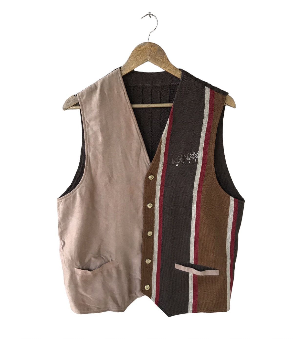 image of Italian Designers x Kenzo Vintage Kenzo Vest Jacket Multicolors, Men's (Size Medium)