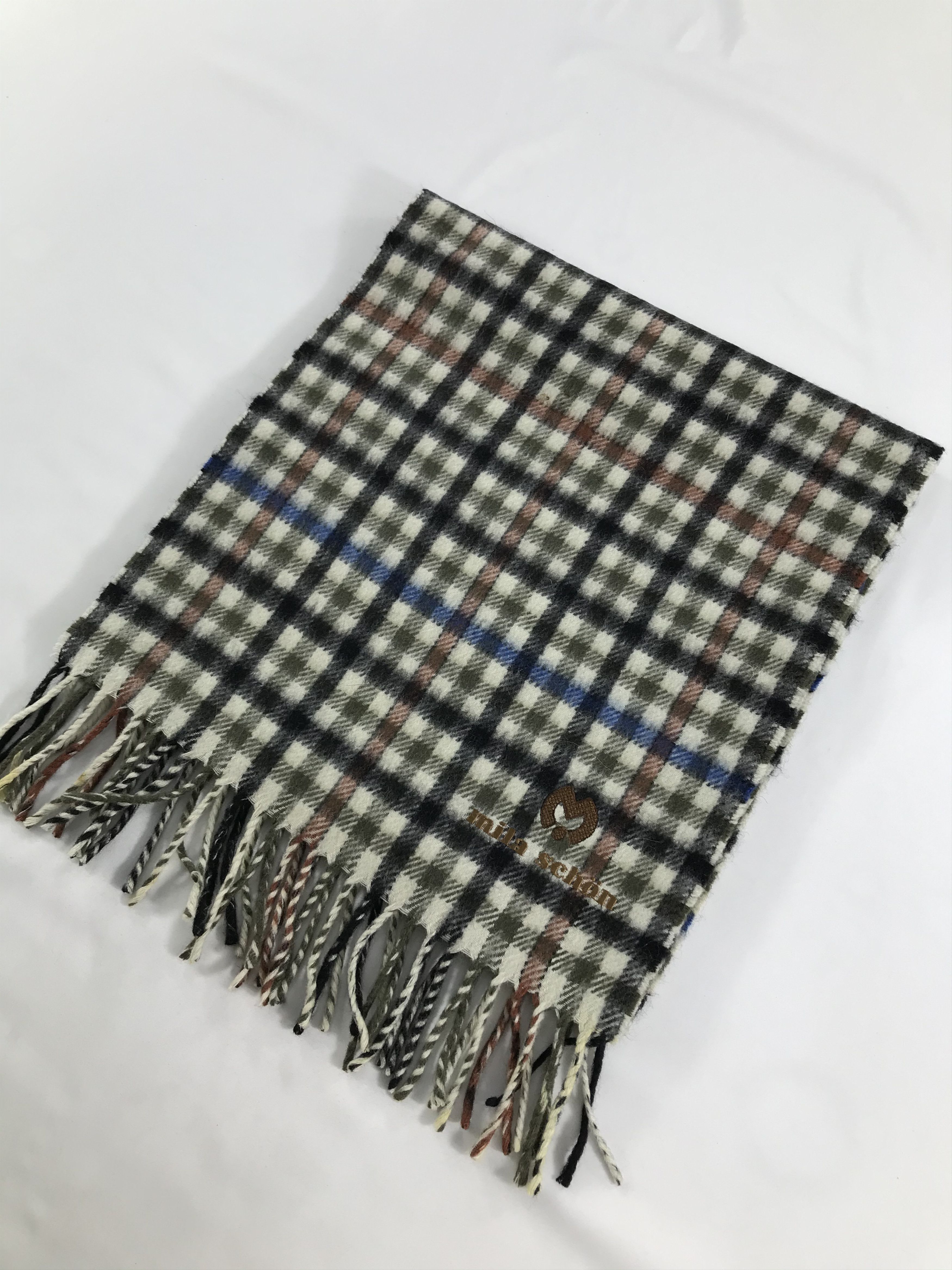 Mila Schon Mila Schon Gingham Cashmere Scarf Muffler V165 Size ONE SIZE - 2 Thumbnail