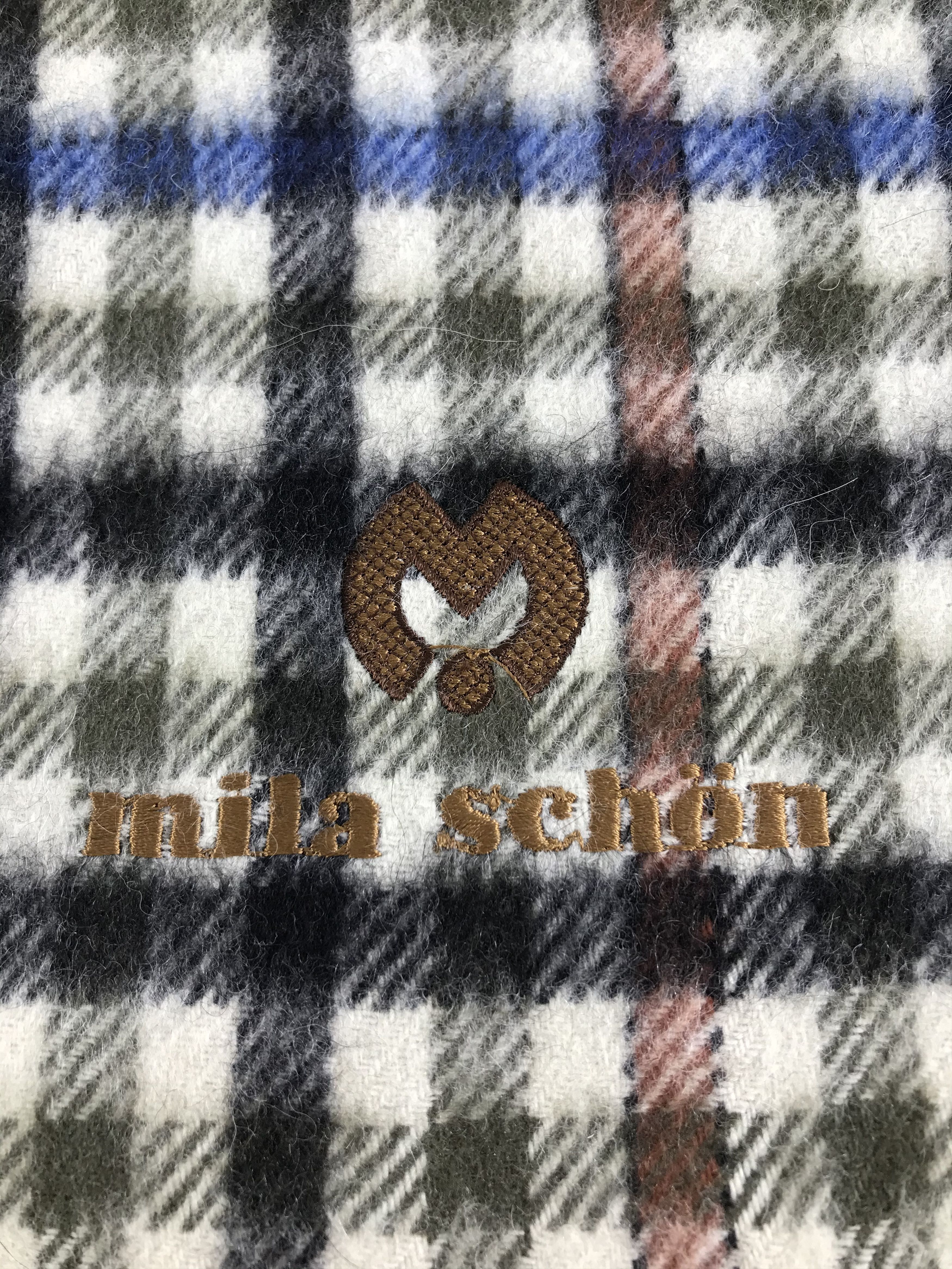 Mila Schon Mila Schon Gingham Cashmere Scarf Muffler V165 Size ONE SIZE - 4 Thumbnail