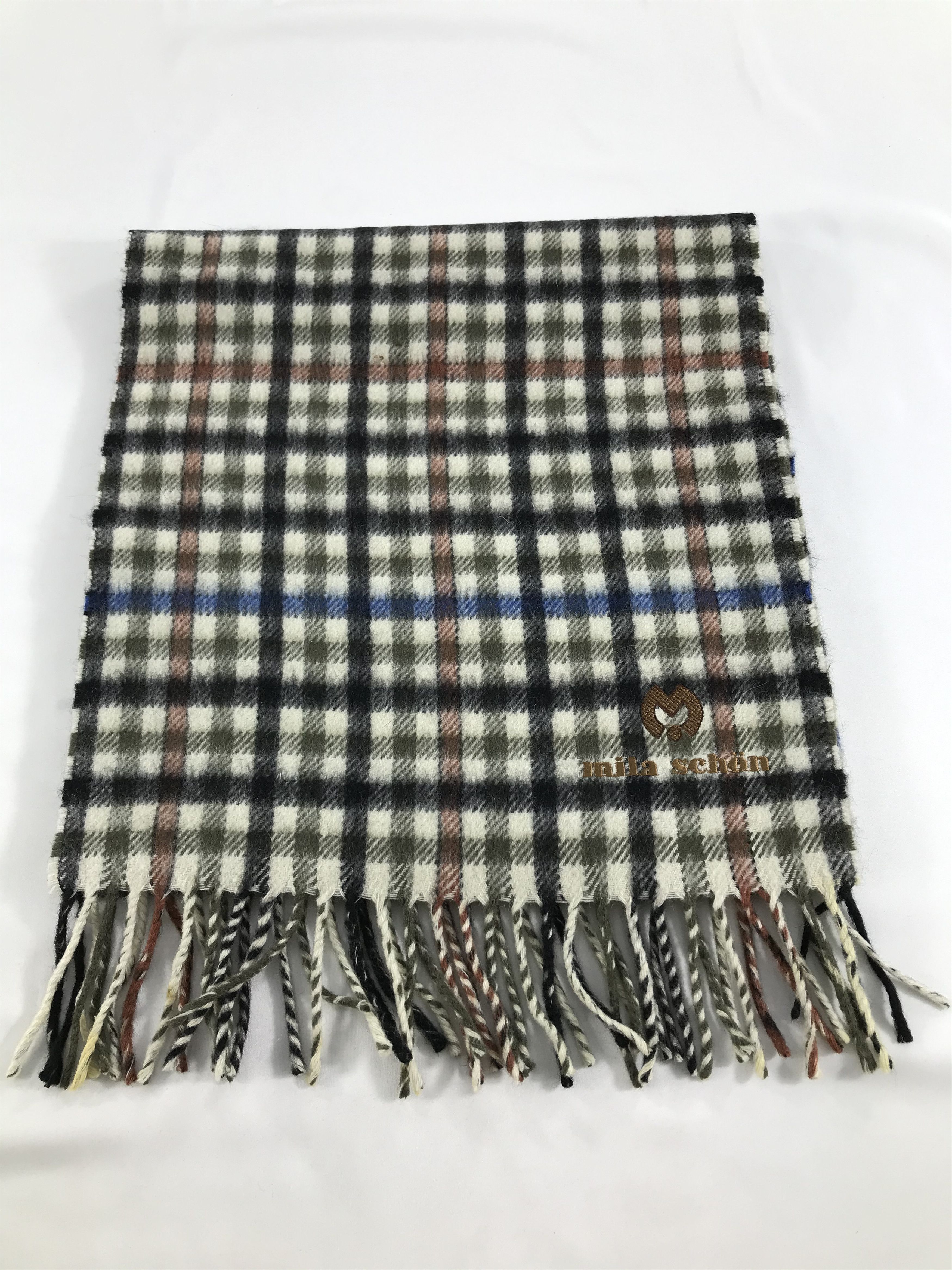 Mila Schon Mila Schon Gingham Cashmere Scarf Muffler V165 Size ONE SIZE - 3 Thumbnail