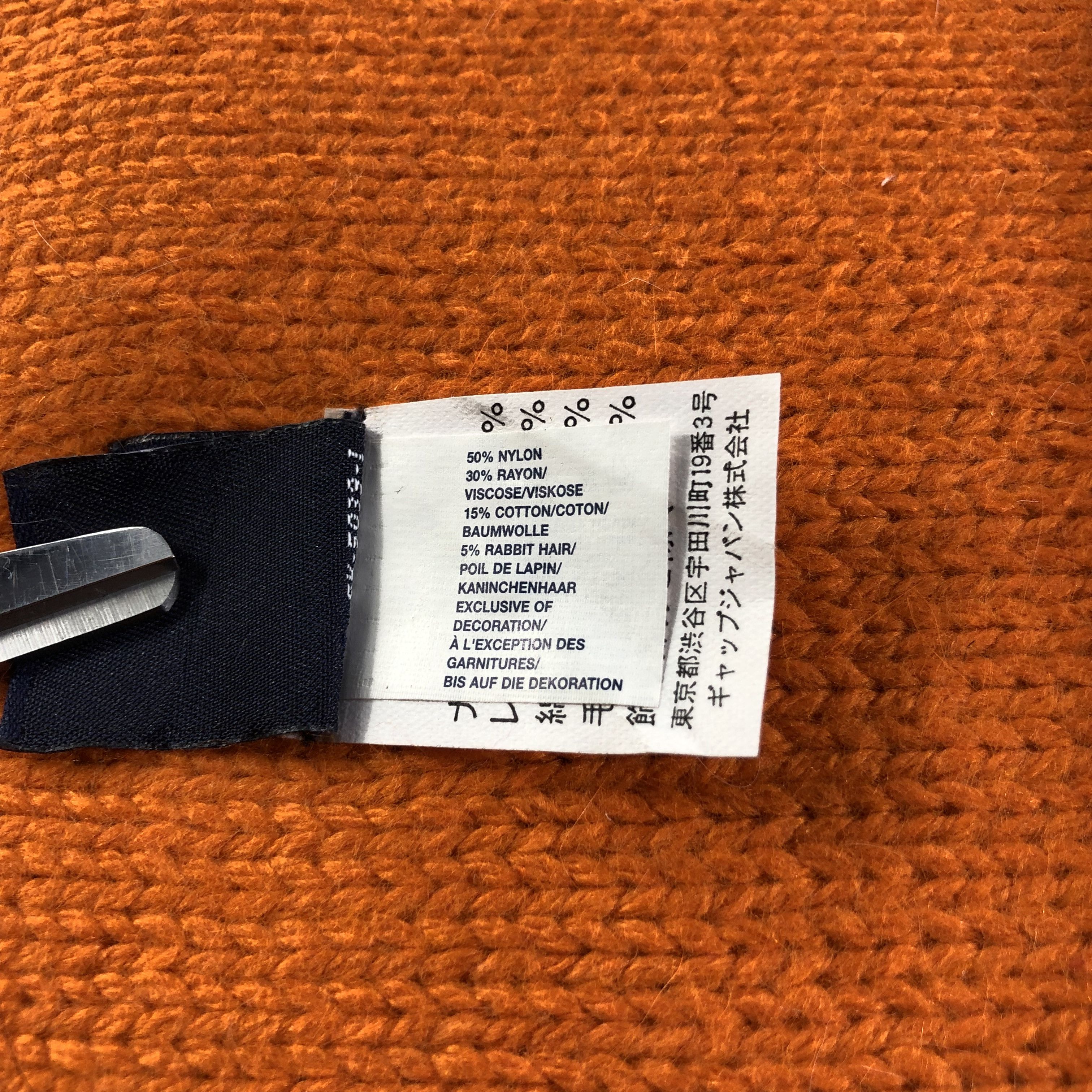 Gap GAP Snow Flakes Orange Wool Scarf Muffler V1232 Size ONE SIZE - 5 Thumbnail