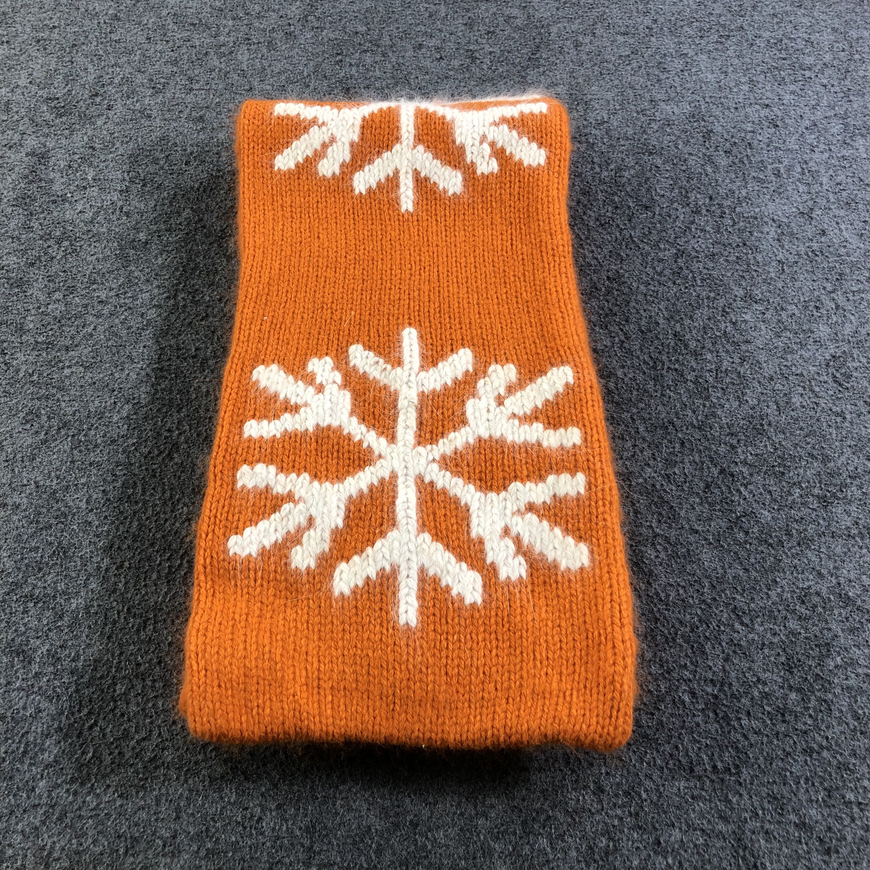 Gap GAP Snow Flakes Orange Wool Scarf Muffler V1232 Size ONE SIZE - 3 Thumbnail