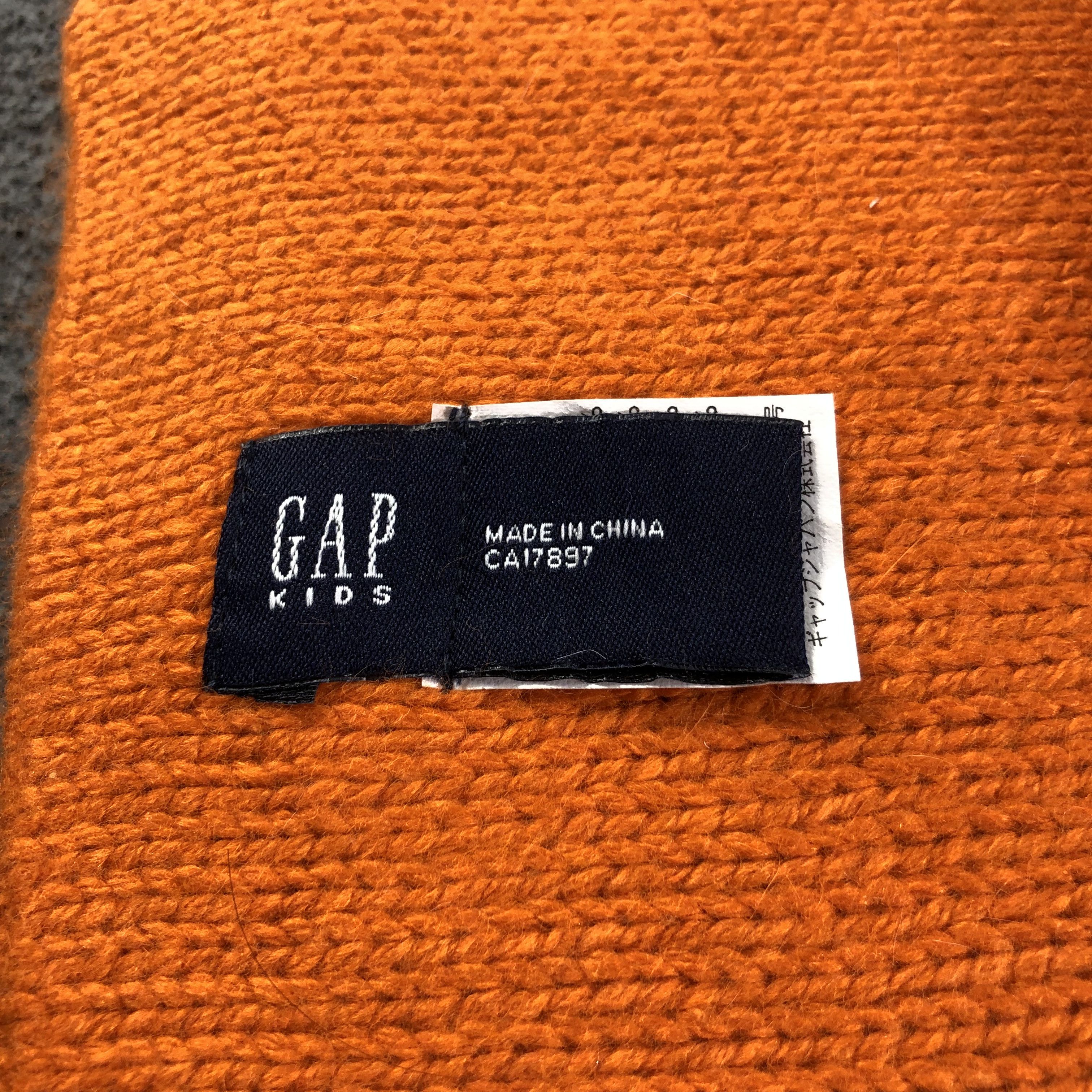Gap GAP Snow Flakes Orange Wool Scarf Muffler V1232 Size ONE SIZE - 4 Thumbnail