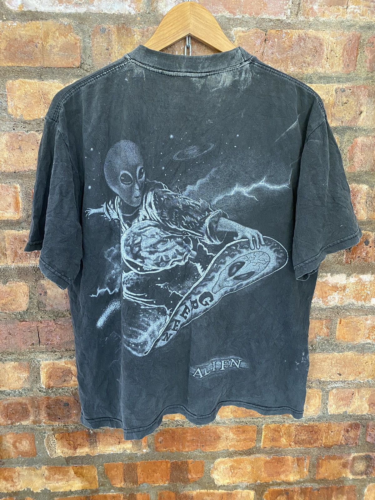 Vintage 90s Green Alien skate punk by R.K. Stratman Harley Davidson Size US L / EU 52-54 / 3 - 9 Thumbnail