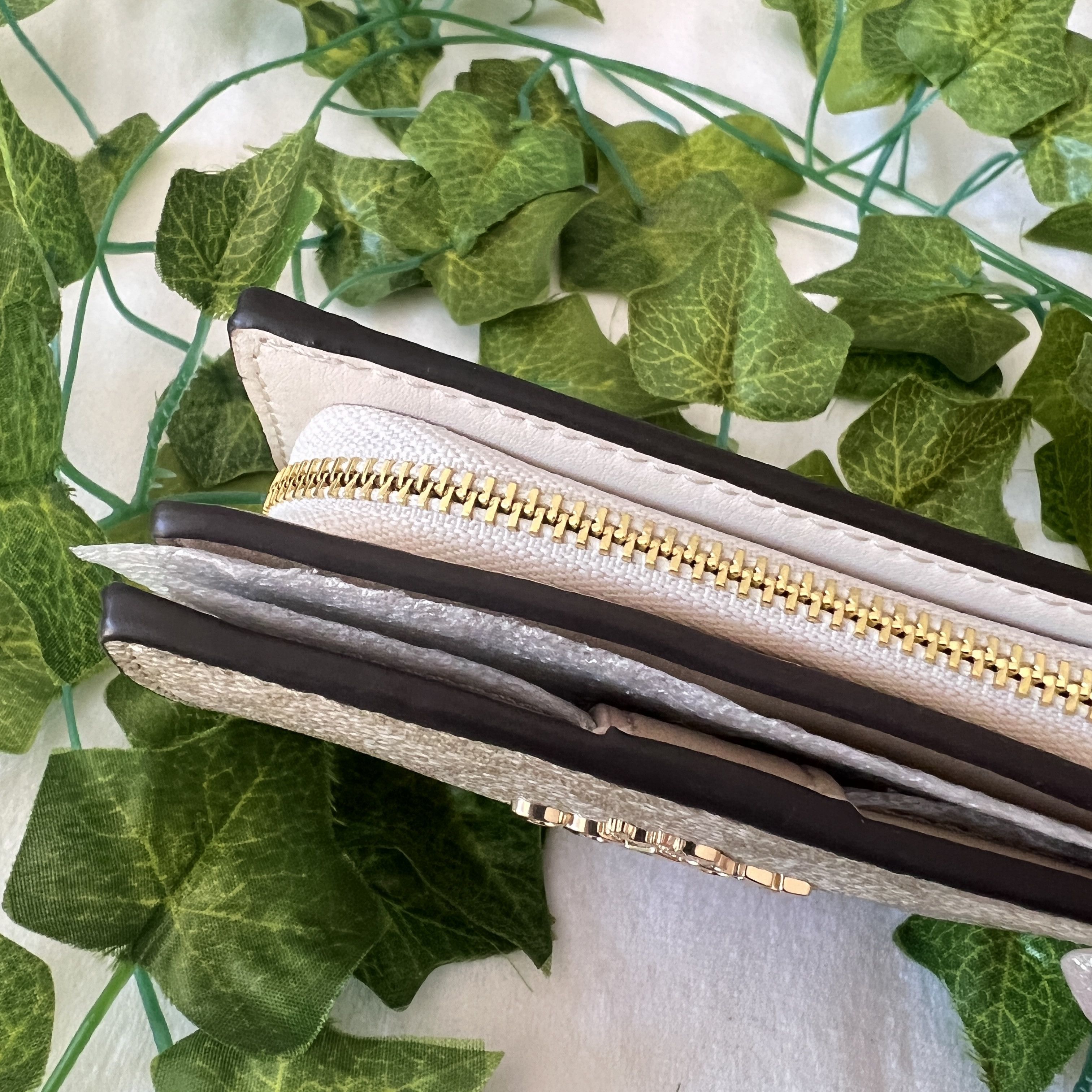 Snap Wallet In Signature Canvas With Nostalgic Ditsy Print