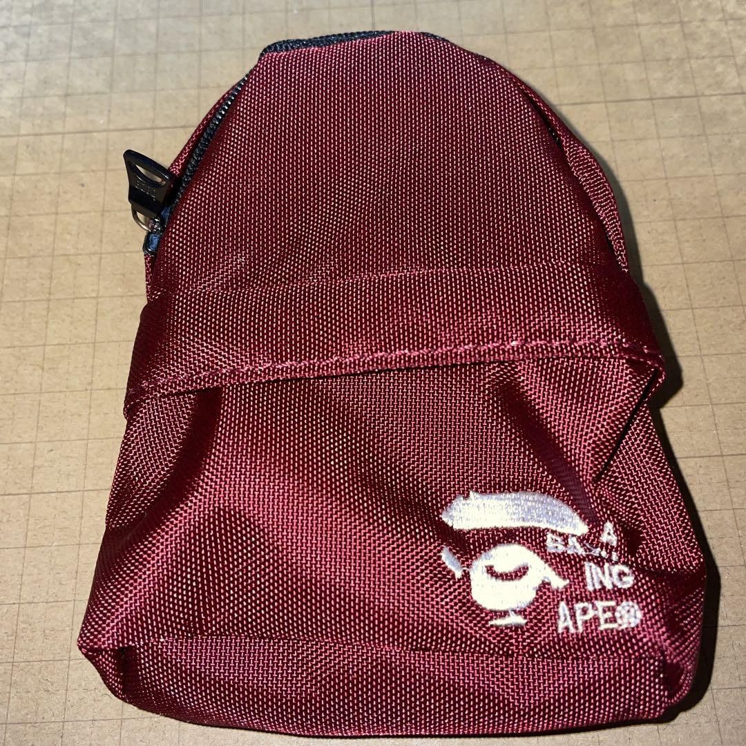 Pre-owned Bape A Bathing Ape Mini Rucksack / Pouch Red One Size
