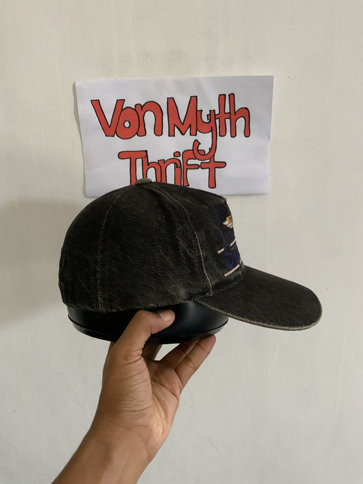 Japanese Brand Vintage Front Runner Explosion Fade Denime Hat Size ONE SIZE - 4 Thumbnail