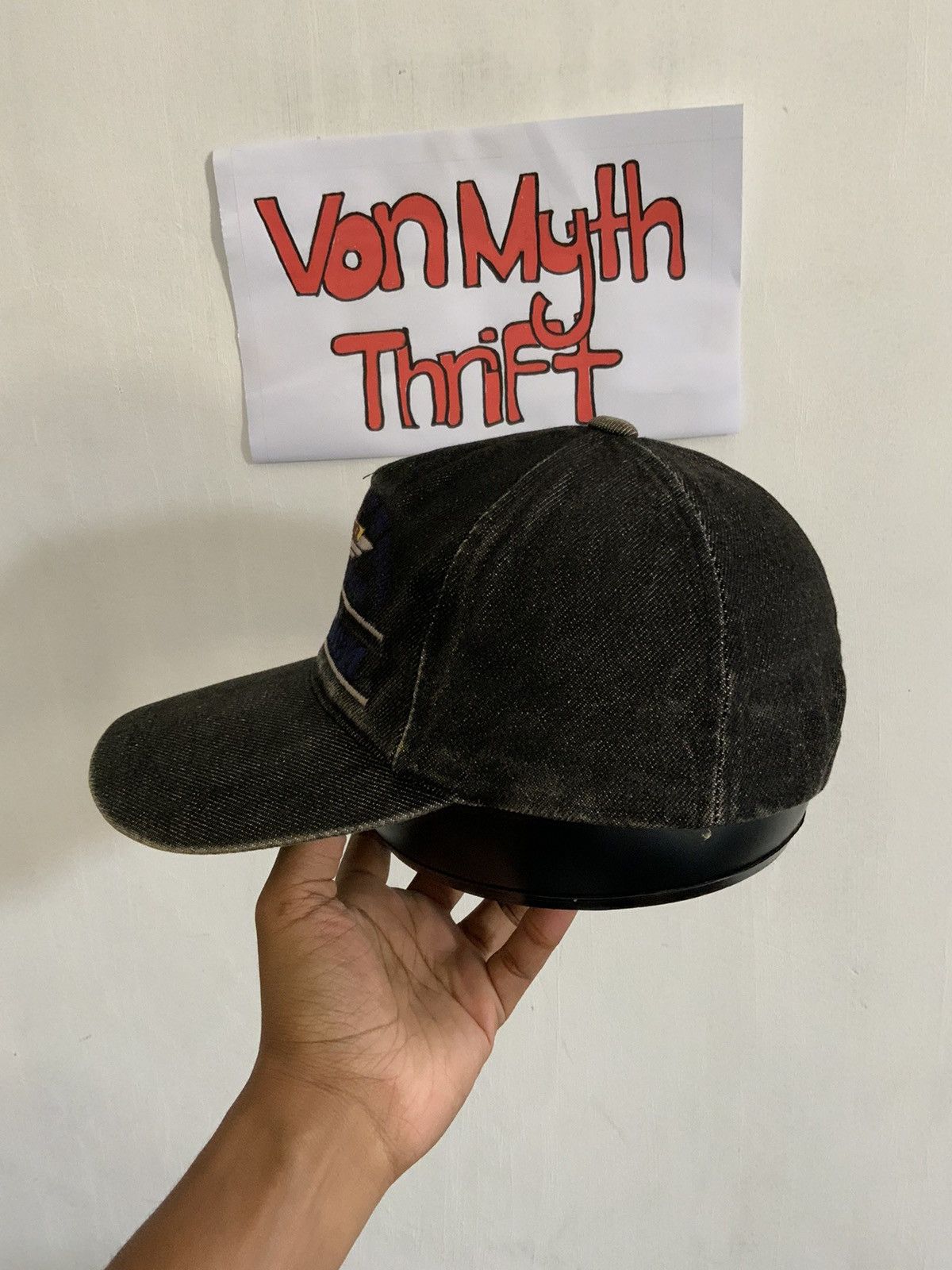 Japanese Brand Vintage Front Runner Explosion Fade Denime Hat Size ONE SIZE - 2 Thumbnail
