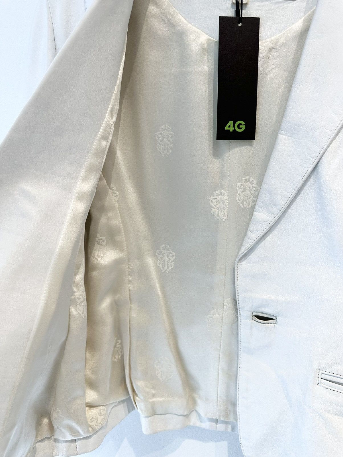 Chrome Hearts Chrome Hearts WHITE LEATHER Luxury Blazer Jacket Size US XS / EU 42 / 0 - 3 Thumbnail