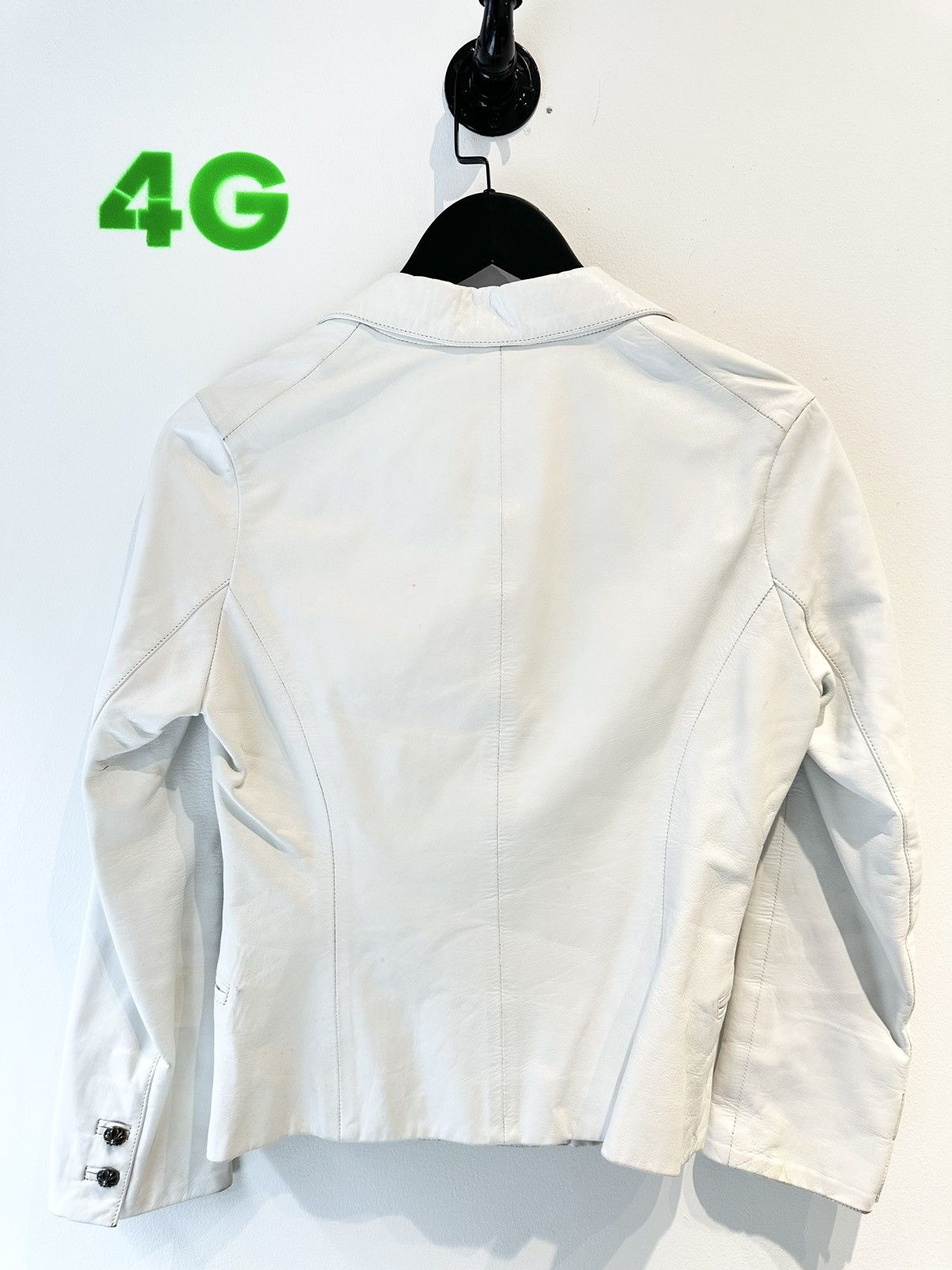 Chrome Hearts Chrome Hearts WHITE LEATHER Luxury Blazer Jacket Size US XS / EU 42 / 0 - 6 Thumbnail