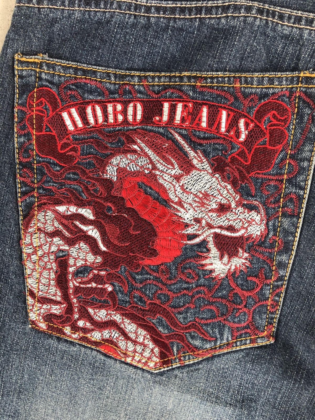 Japanese Brand Japanese hobo Dragon Skulls Embroidered Jeans Loose Cut Size US 34 / EU 50 - 14 Thumbnail