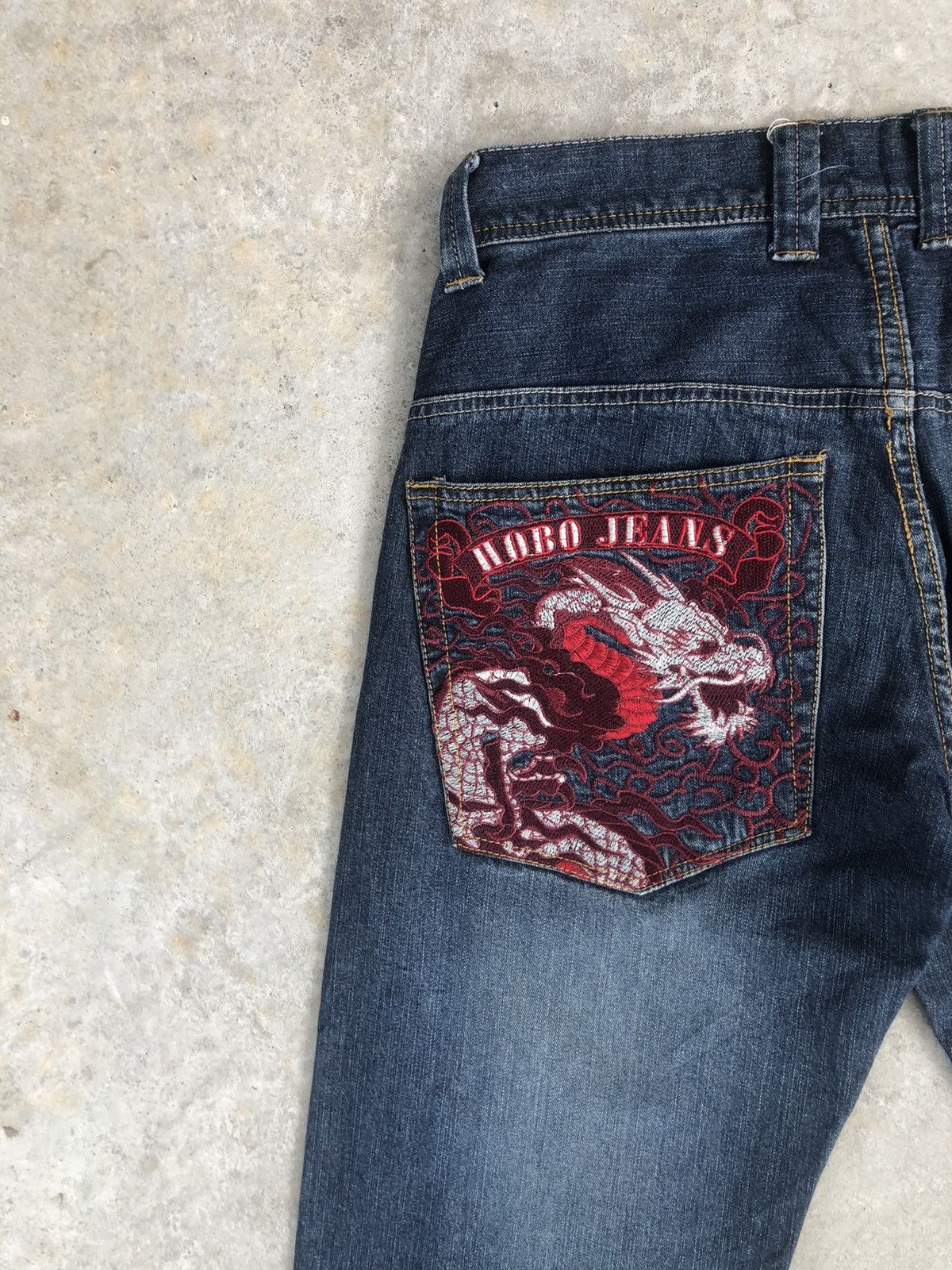 Japanese Brand Japanese hobo Dragon Skulls Embroidered Jeans Loose Cut Size US 34 / EU 50 - 9 Thumbnail