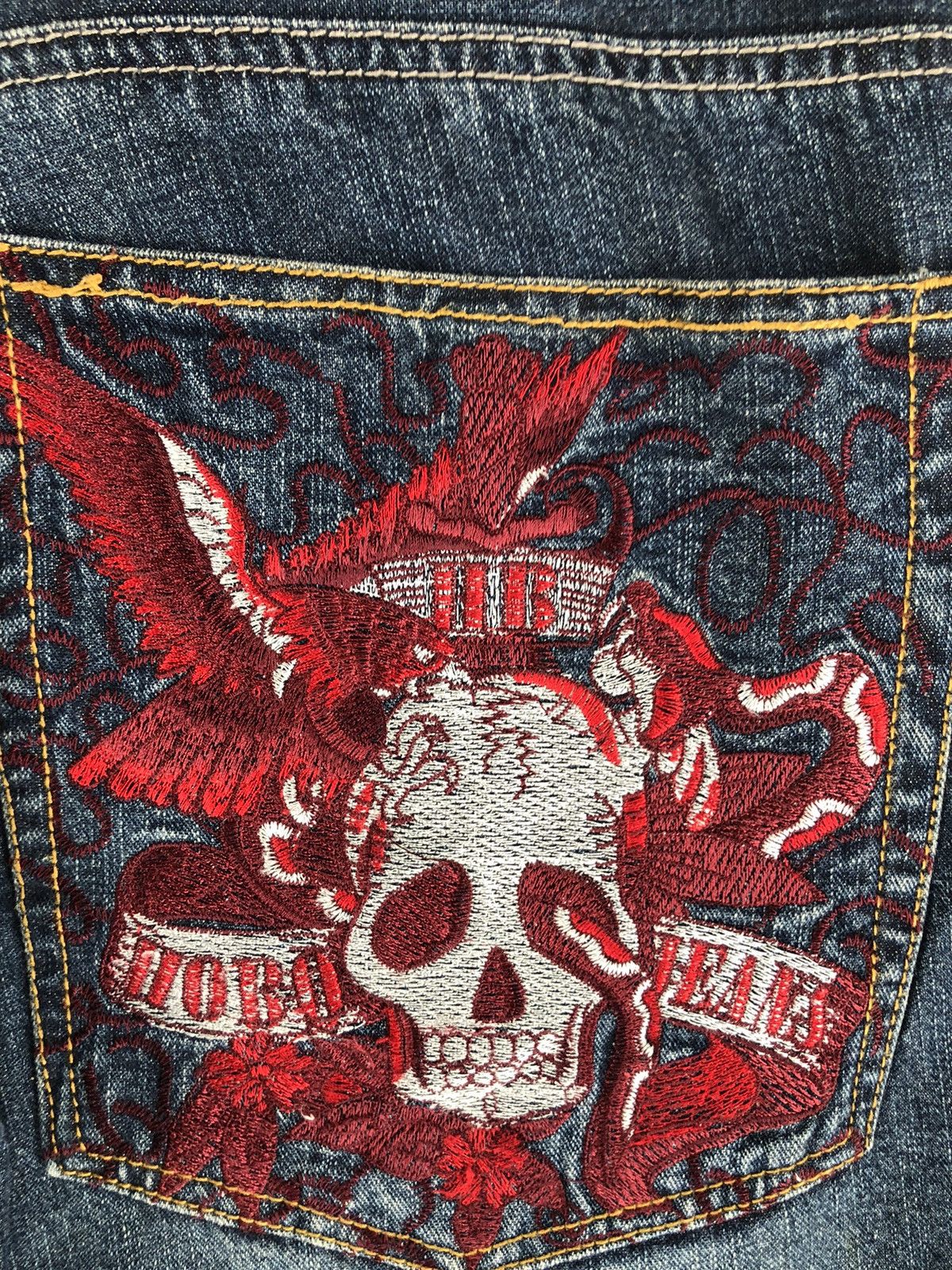 Japanese Brand Japanese hobo Dragon Skulls Embroidered Jeans Loose Cut Size US 34 / EU 50 - 13 Thumbnail