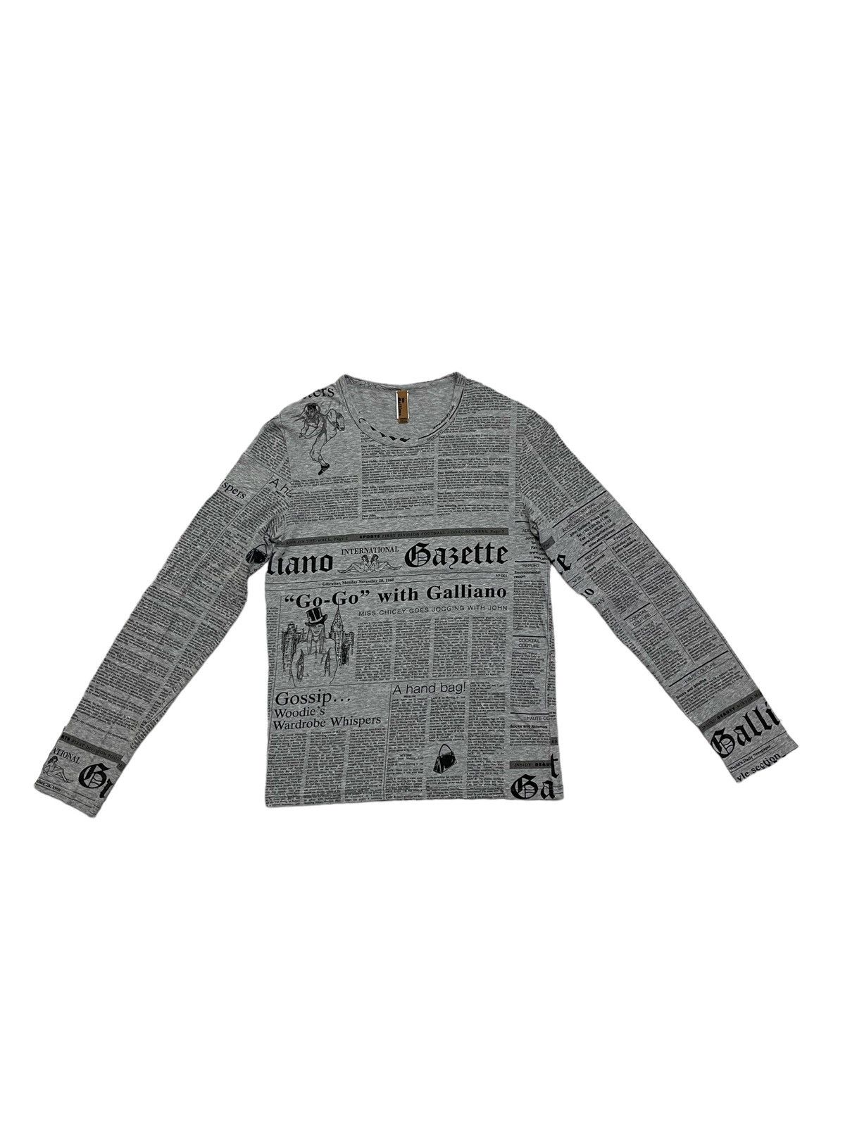 John Galliano John Galliano Underwear Newspaper Longsleeve Tees Size US S / EU 44-46 / 1 - 9 Thumbnail