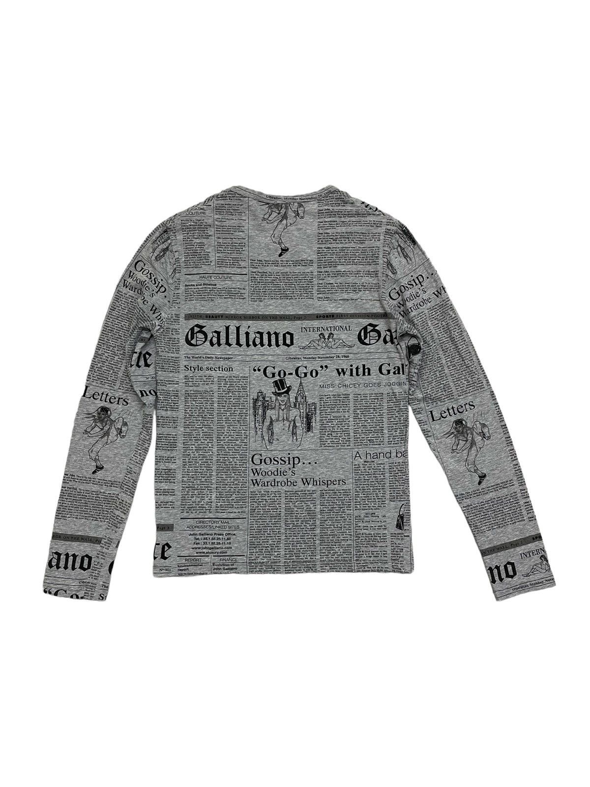 John Galliano John Galliano Underwear Newspaper Longsleeve Tees Size US S / EU 44-46 / 1 - 10 Thumbnail