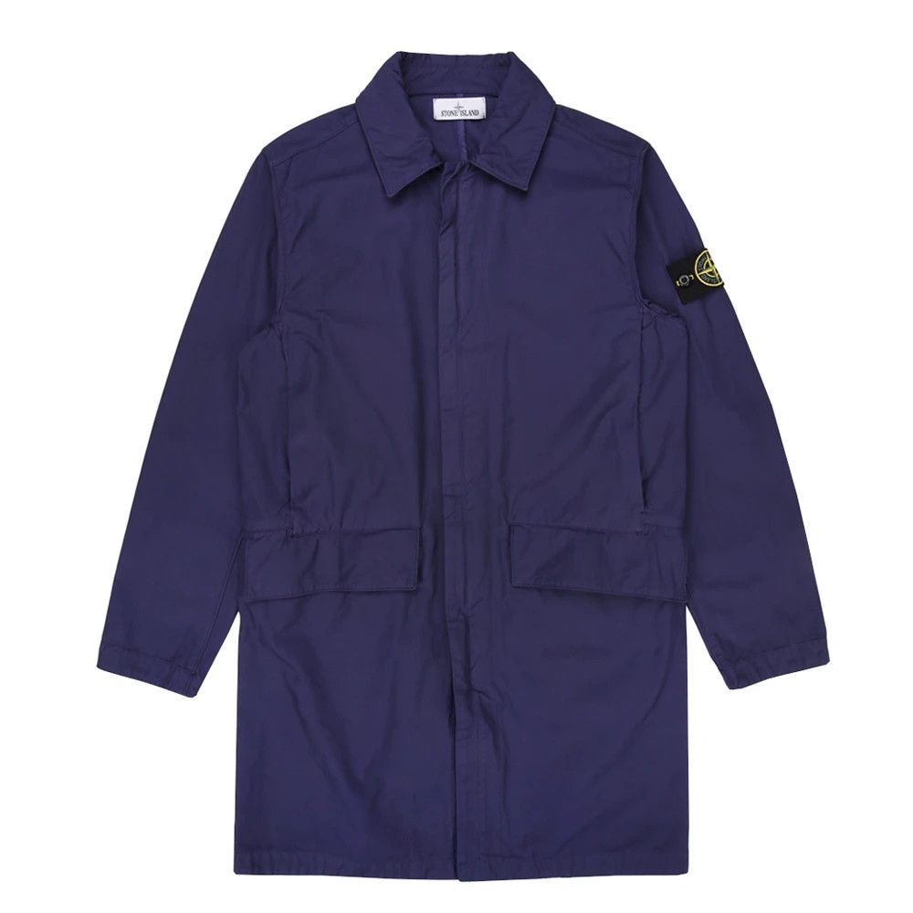 image of Stone Island Cotton Nylon Batavia Trench Coat Supreme 761570333 Jacket in Blue, Men's (Size 2XL)