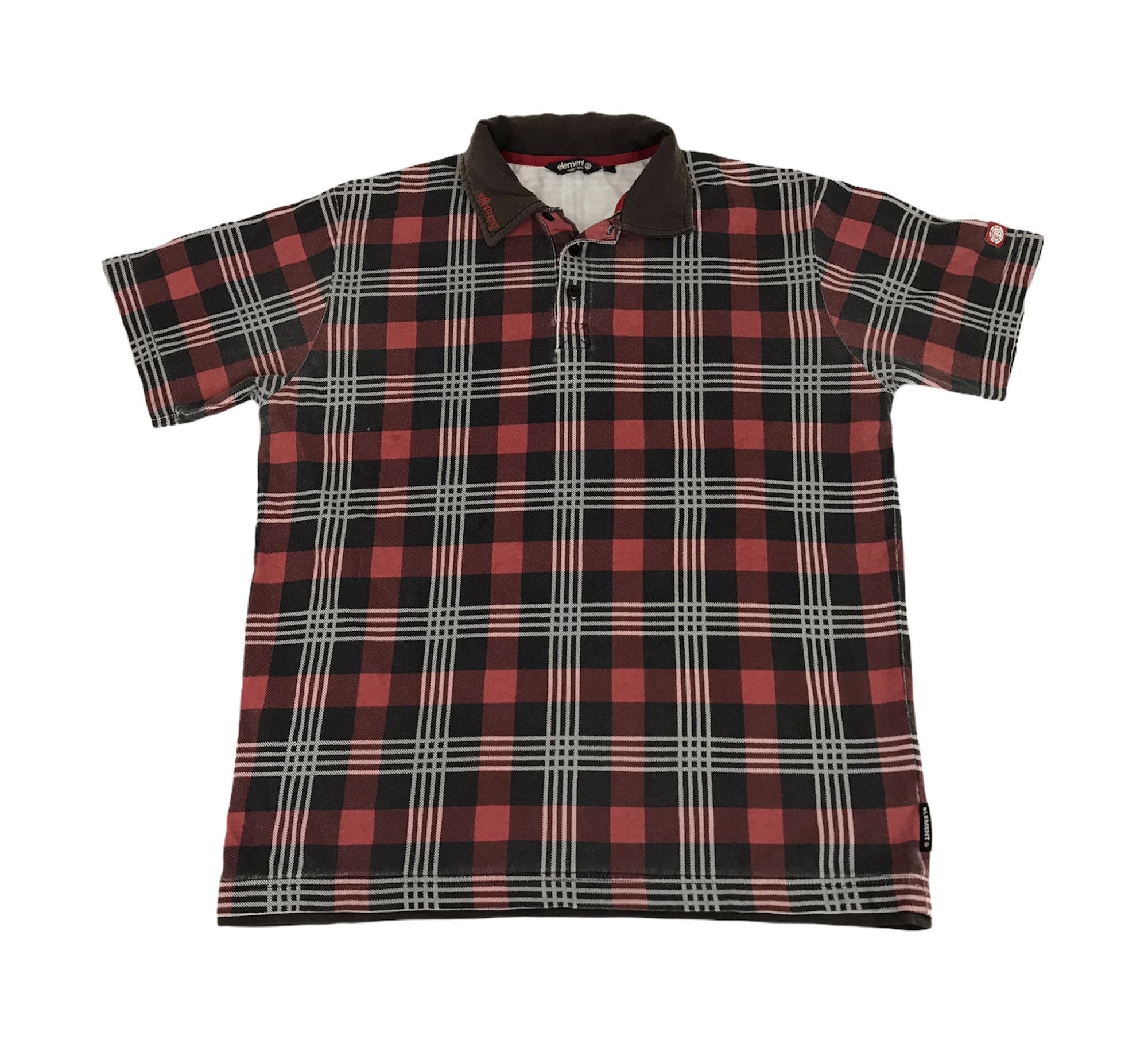 Element Vintage Elements Skate Skateboard Polo Tee Plaid Check Size US L / EU 52-54 / 3 - 1 Thumbnail