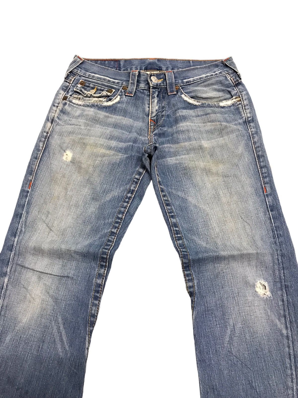 True Religion Vintage True Religion Joey Distressed Denim Flared Jeans Size US 32 / EU 48 - 2 Thumbnail