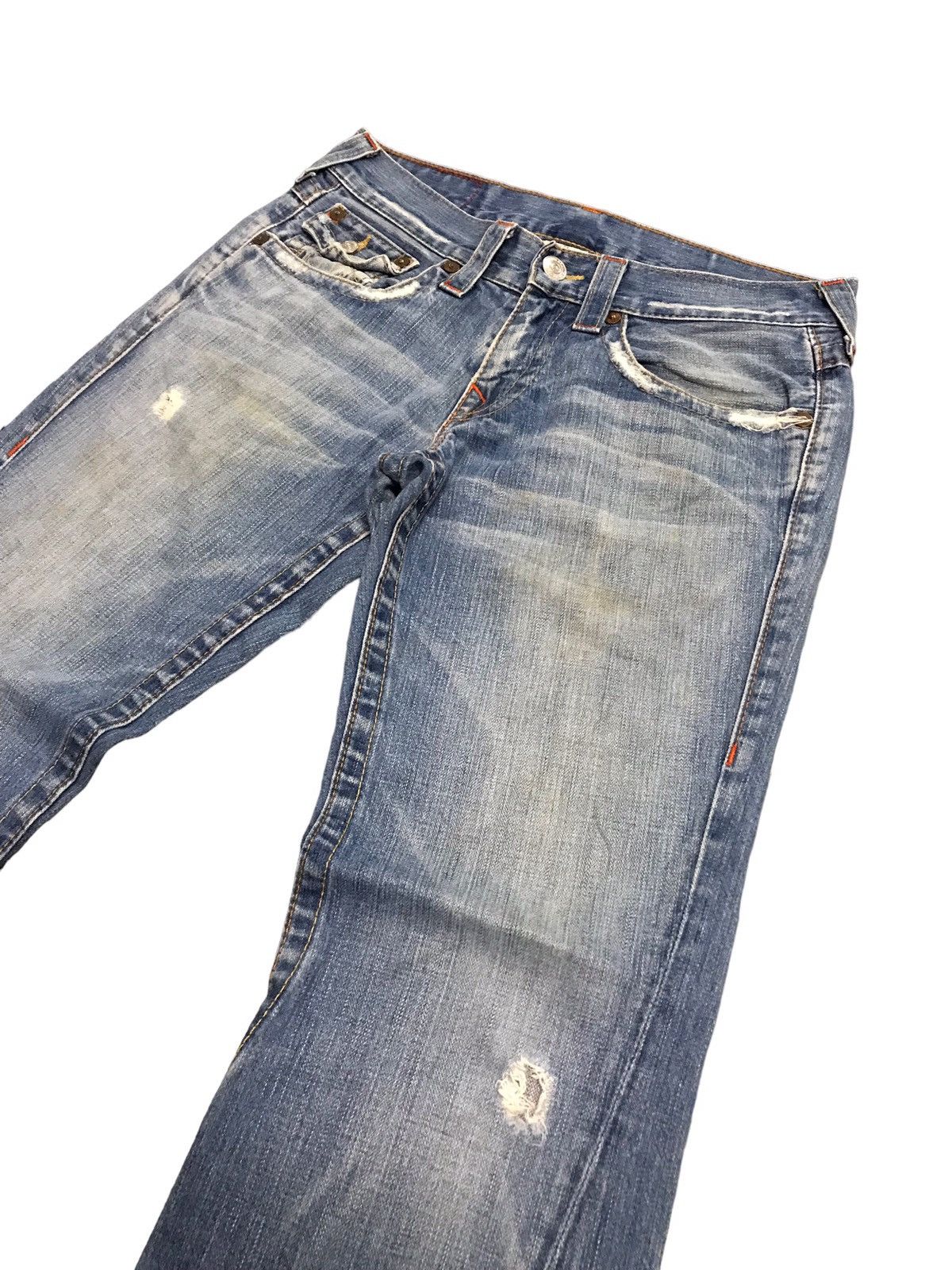 True Religion Vintage True Religion Joey Distressed Denim Flared Jeans Size US 32 / EU 48 - 3 Thumbnail