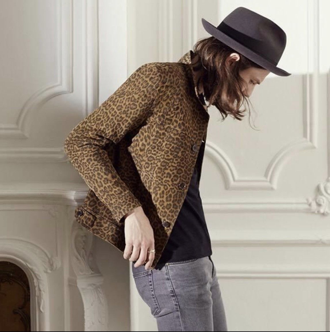 Hedi Slimane × Saint Laurent Paris 15SS Hedi Leopard Suede Trapper Jacket Sz46 Size US M / EU 48-50 / 2 - 12 Thumbnail