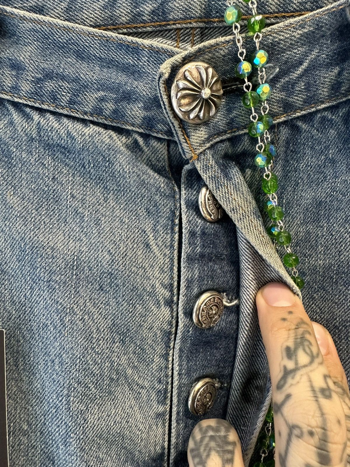 Chrome Hearts Levi CRAZY RARE Sky Blue / Zebra Cross Jeans Chrome Hearts Levi CRAZY RARE Sky Blue / Zebra Cross Jeans